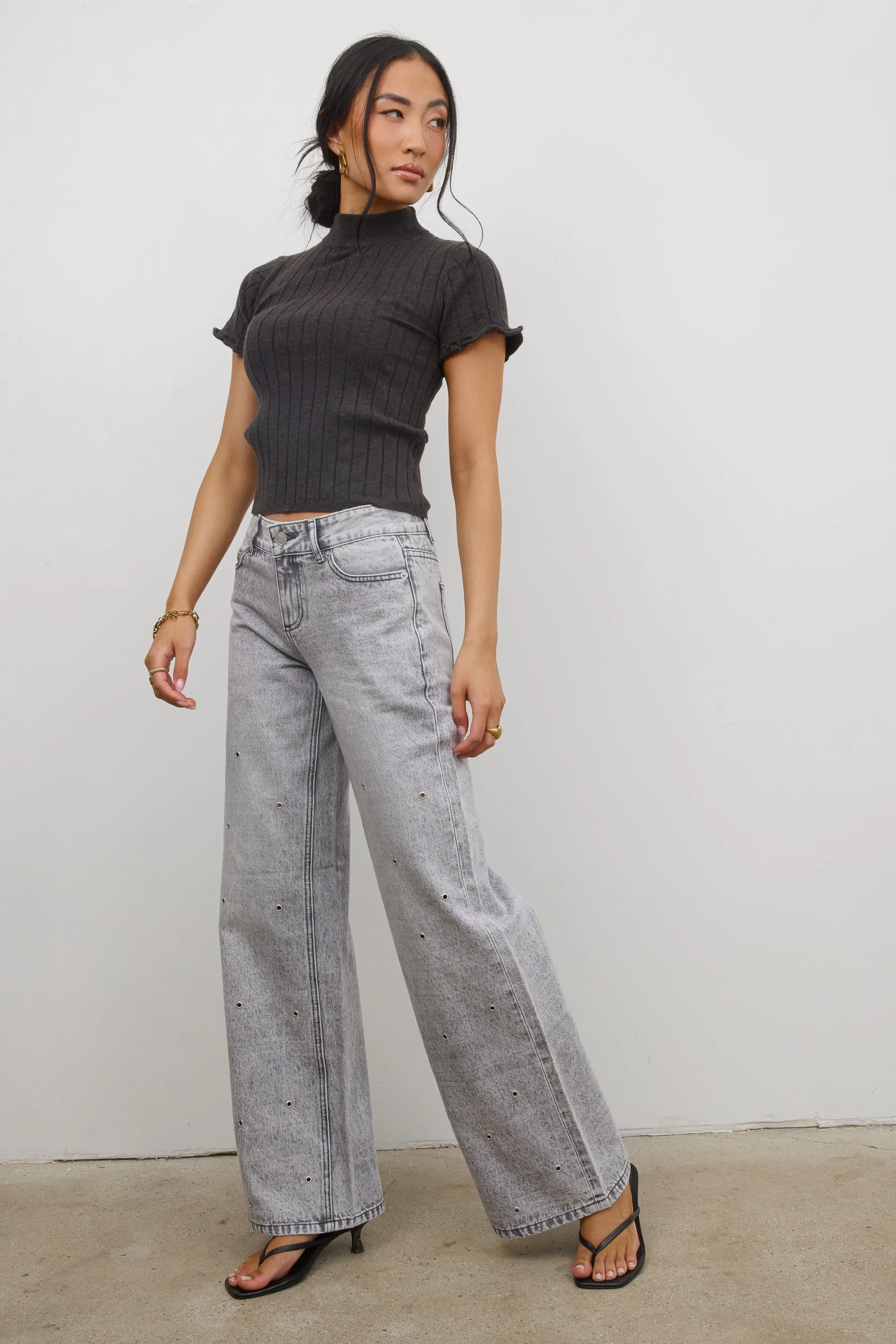 Amara Ribbed Top in Charcoal sold by bohme product image thumbnail 4