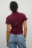 Amara Ribbed Top in Burgundy sold by bohme