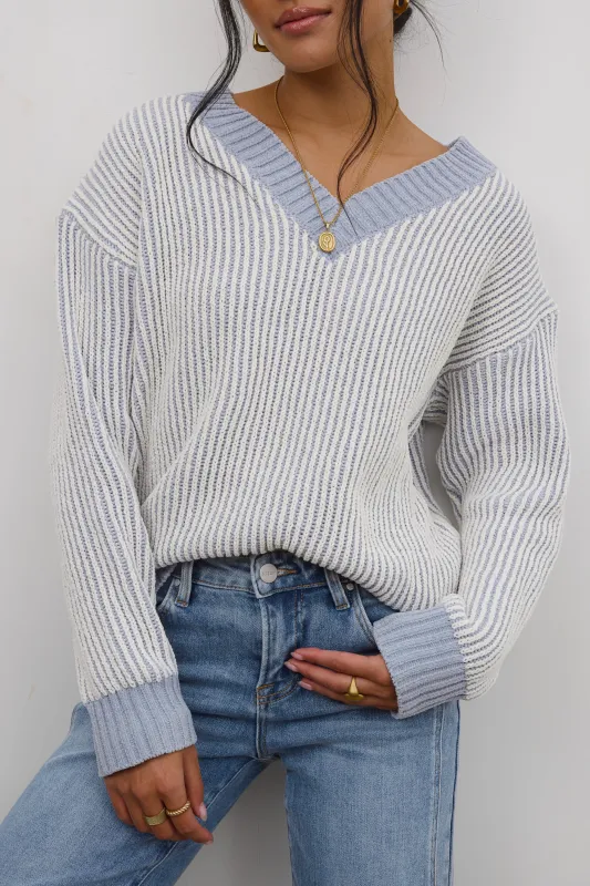 Glinda Knit Sweater in Blue sold by bohme