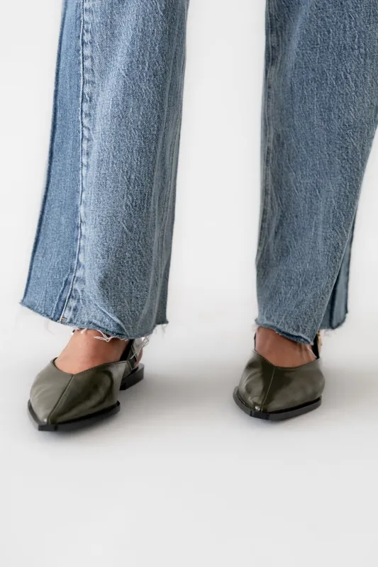 Steve Madden Shay Slingback Flats in Olive sold by bohme