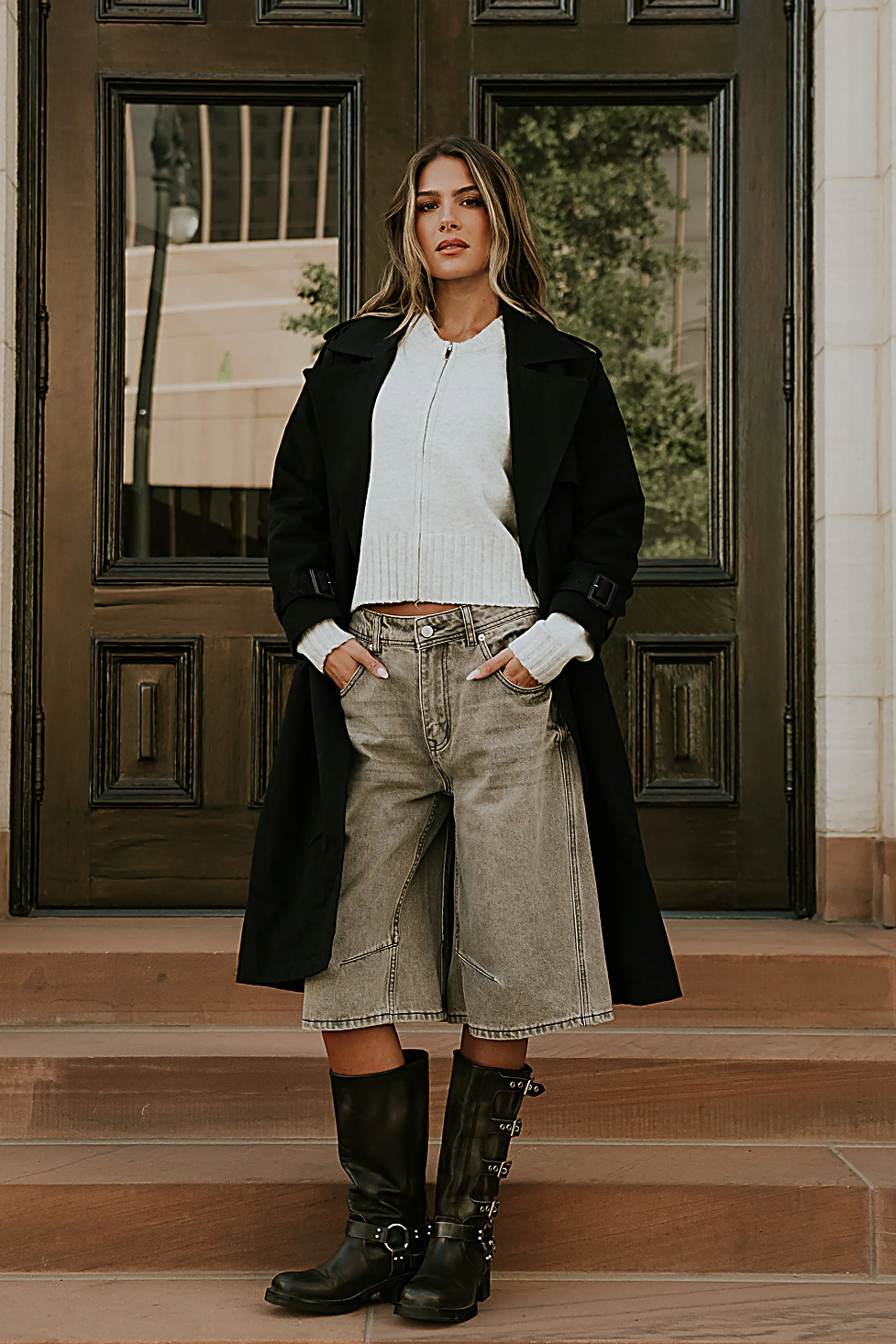 Kelly Knit Bomber Jacket in Grey sold by bohme product image thumbnail 4