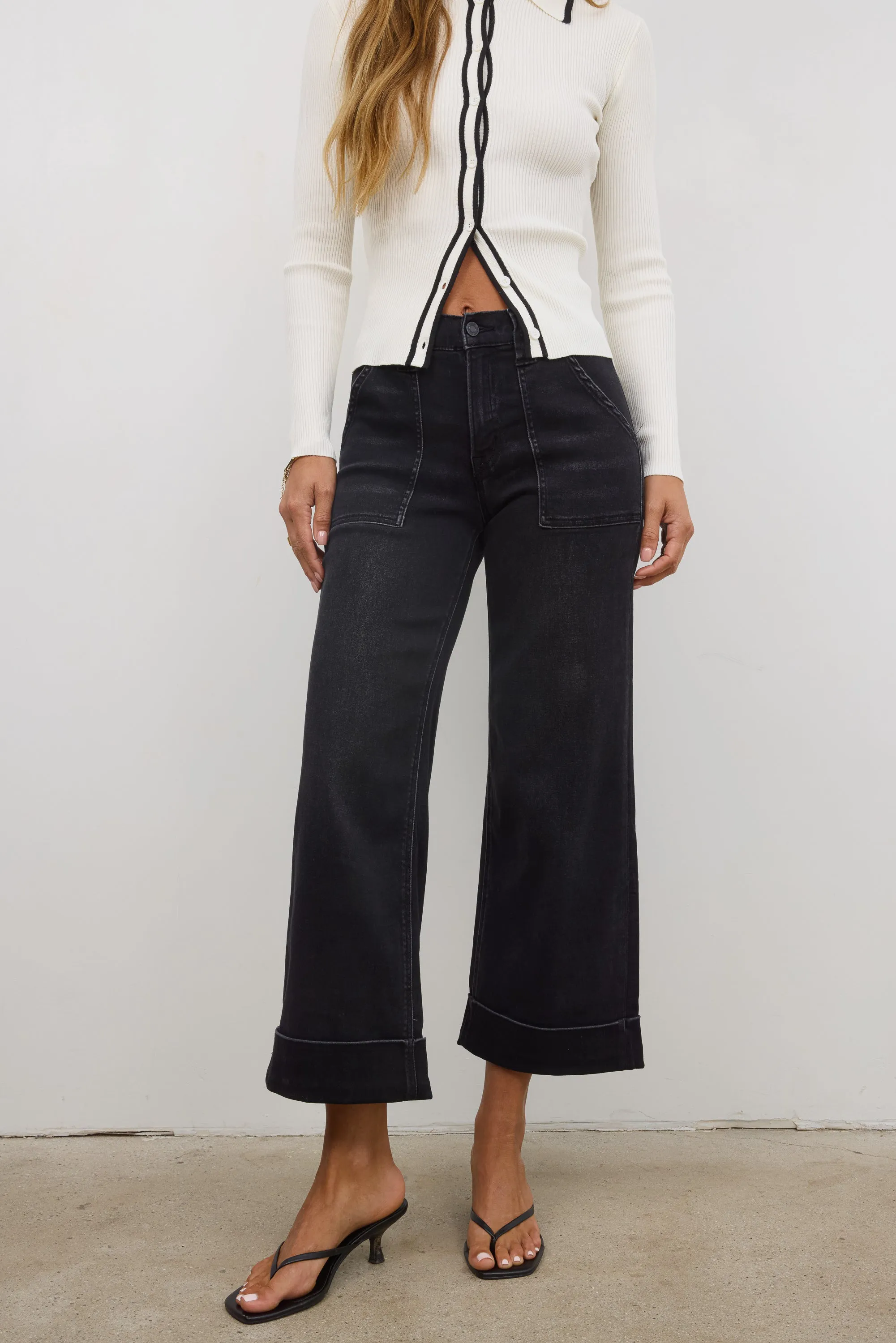 Kayden Cuffed Wide Leg Jeans sold by bohme