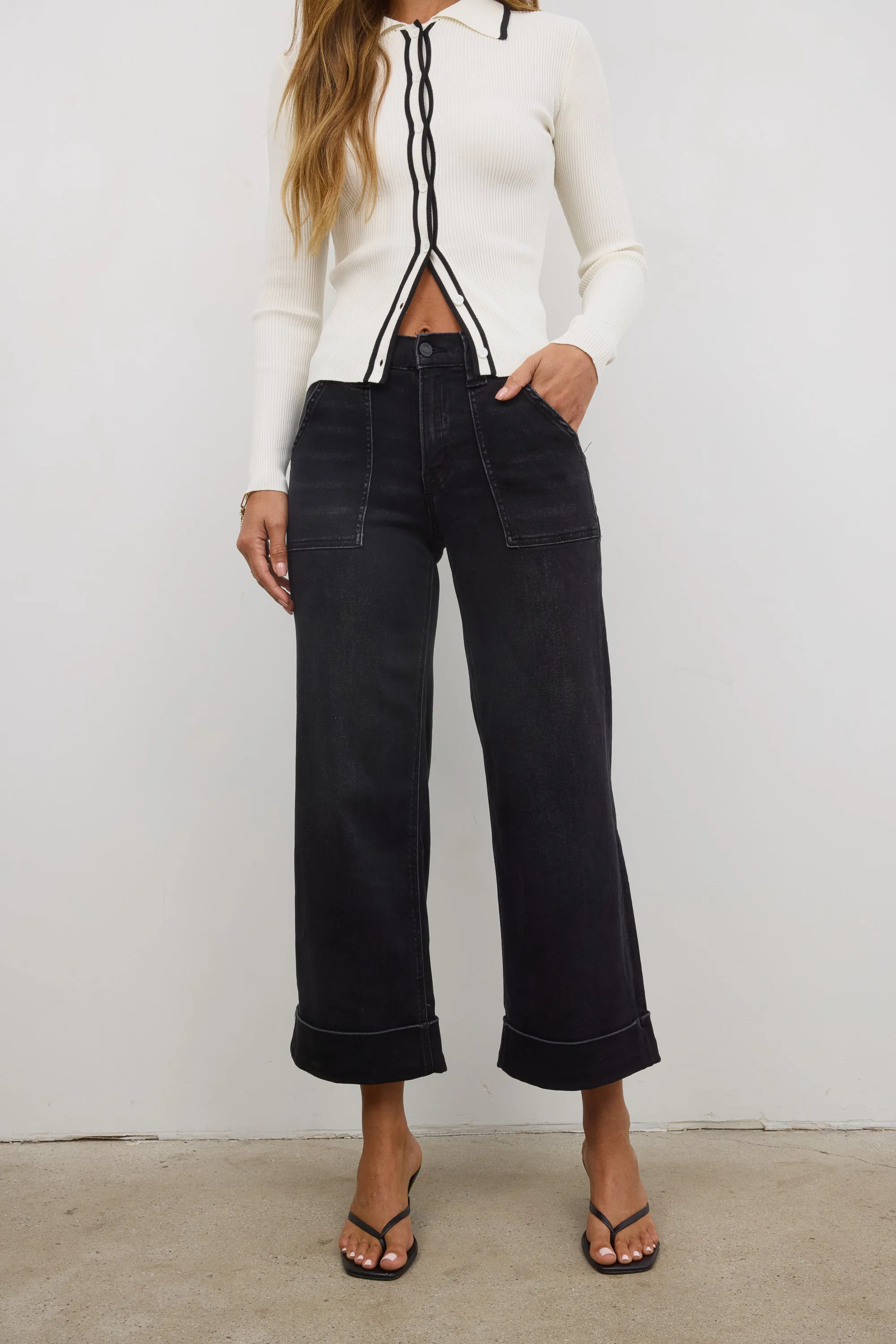 Kayden Cuffed Wide Leg Jeans sold by bohme product image thumbnail 5