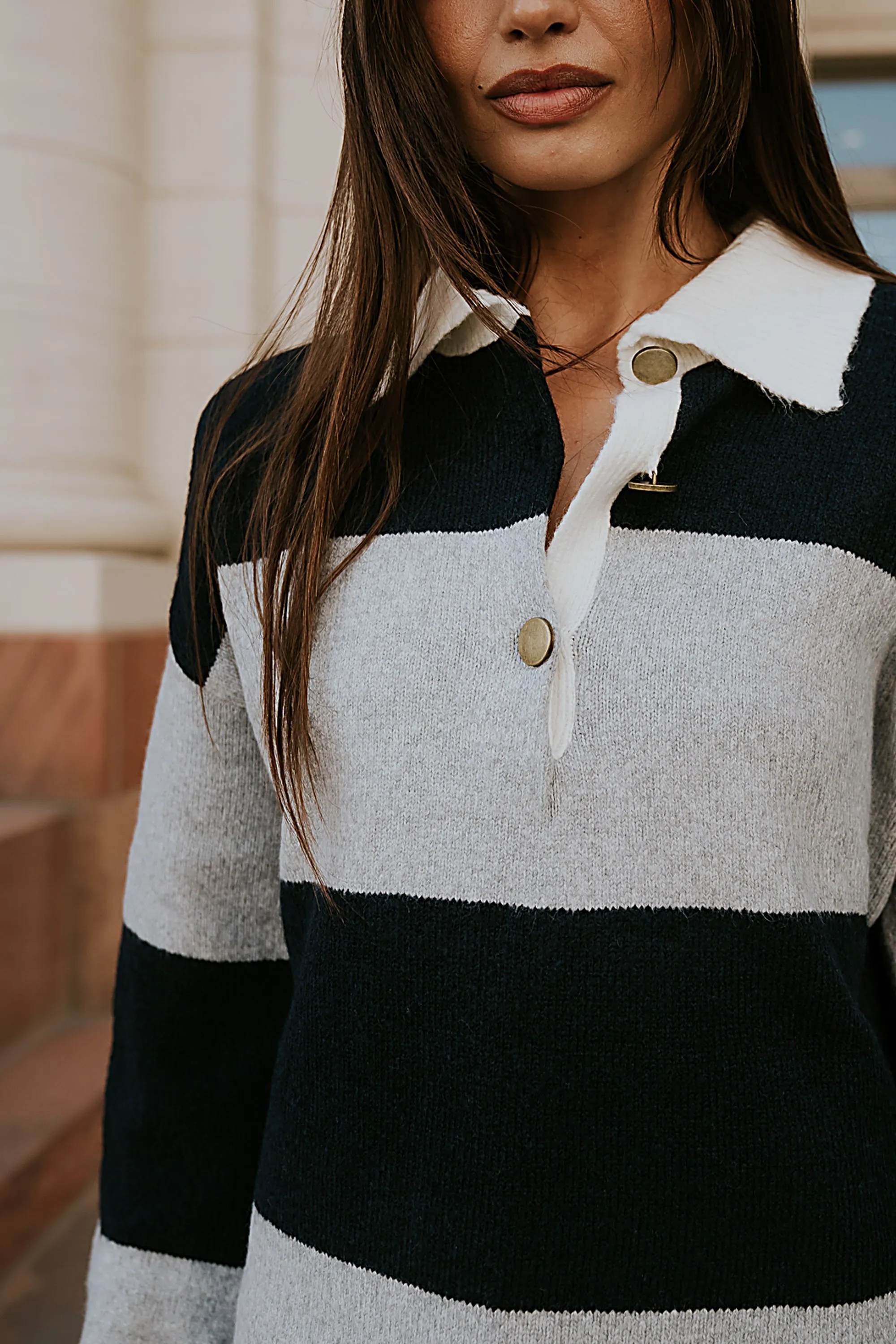 Kenzie Striped Sweater in Navy sold by bohme product image thumbnail 5