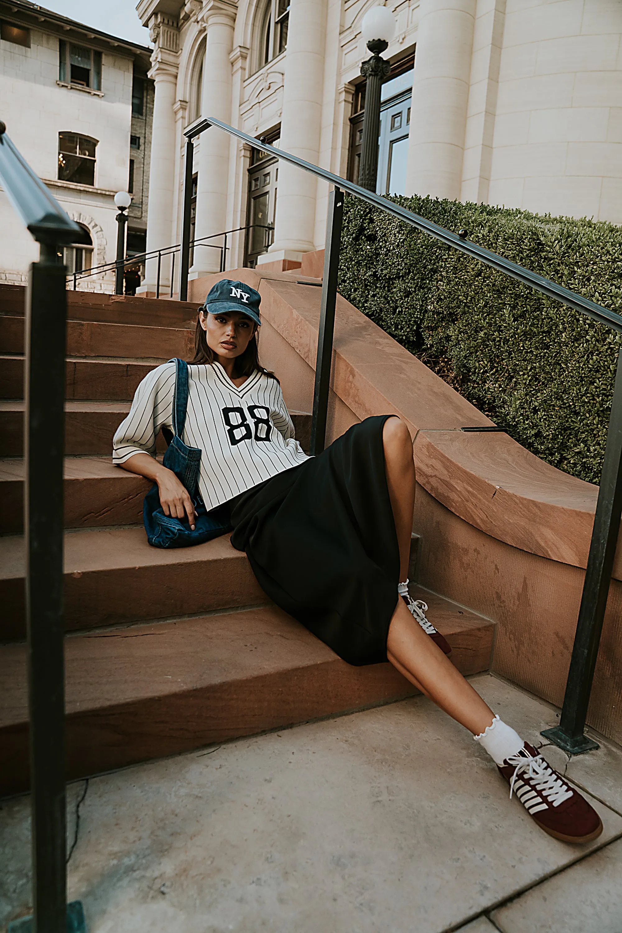 Robbin Satin Maxi Skirt in Black sold by bohme product image thumbnail 3