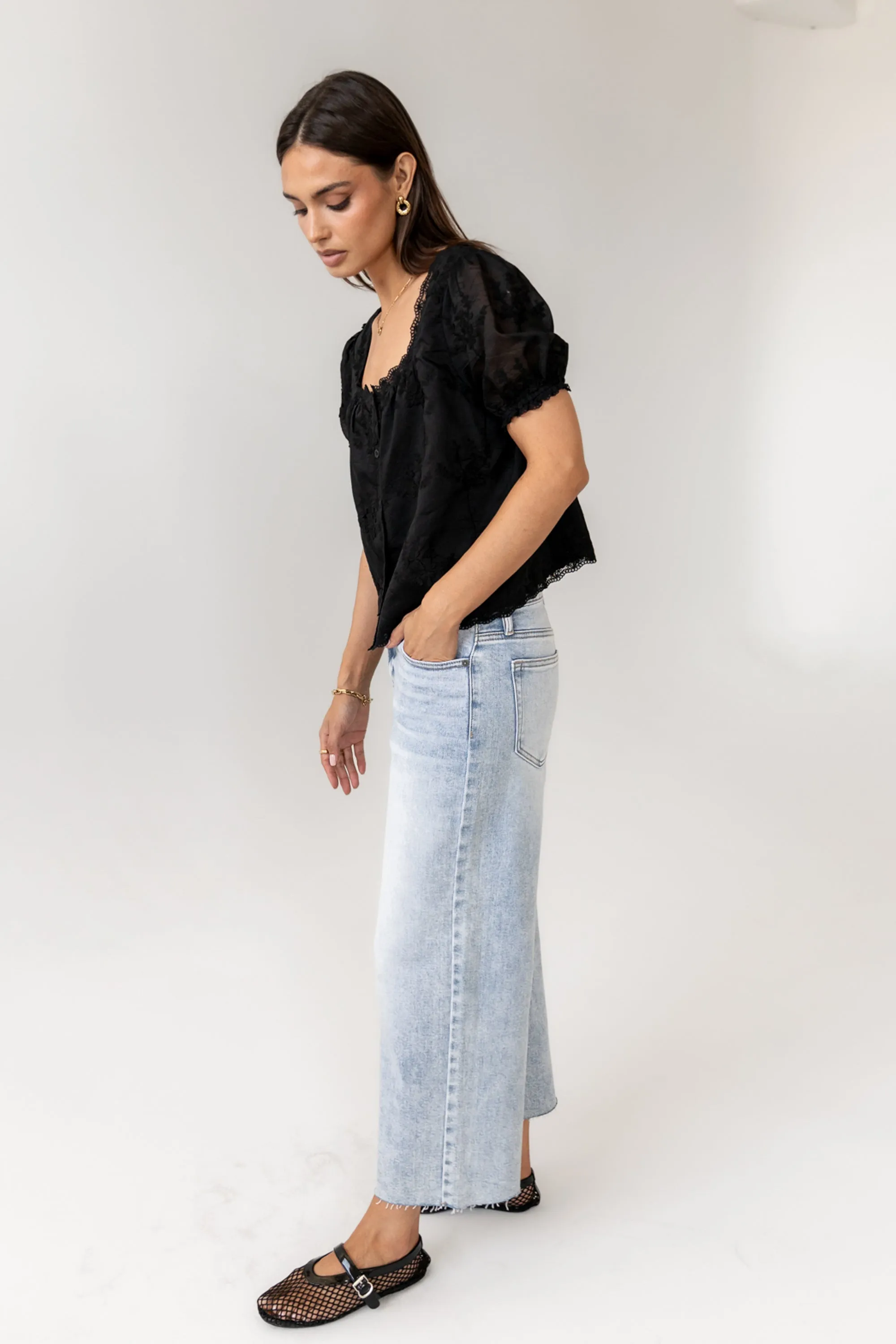 Hadley Embroidered Blouse in Black sold by bohme product image thumbnail 4