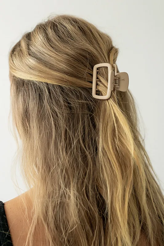 Tati Cutout Claw Clip in Beige sold by bohme