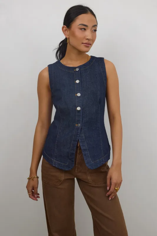 Jenny Denim Vest sold by bohme