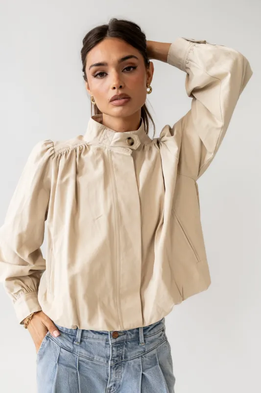 Londyn Bubble Jacket in Tan sold by bohme