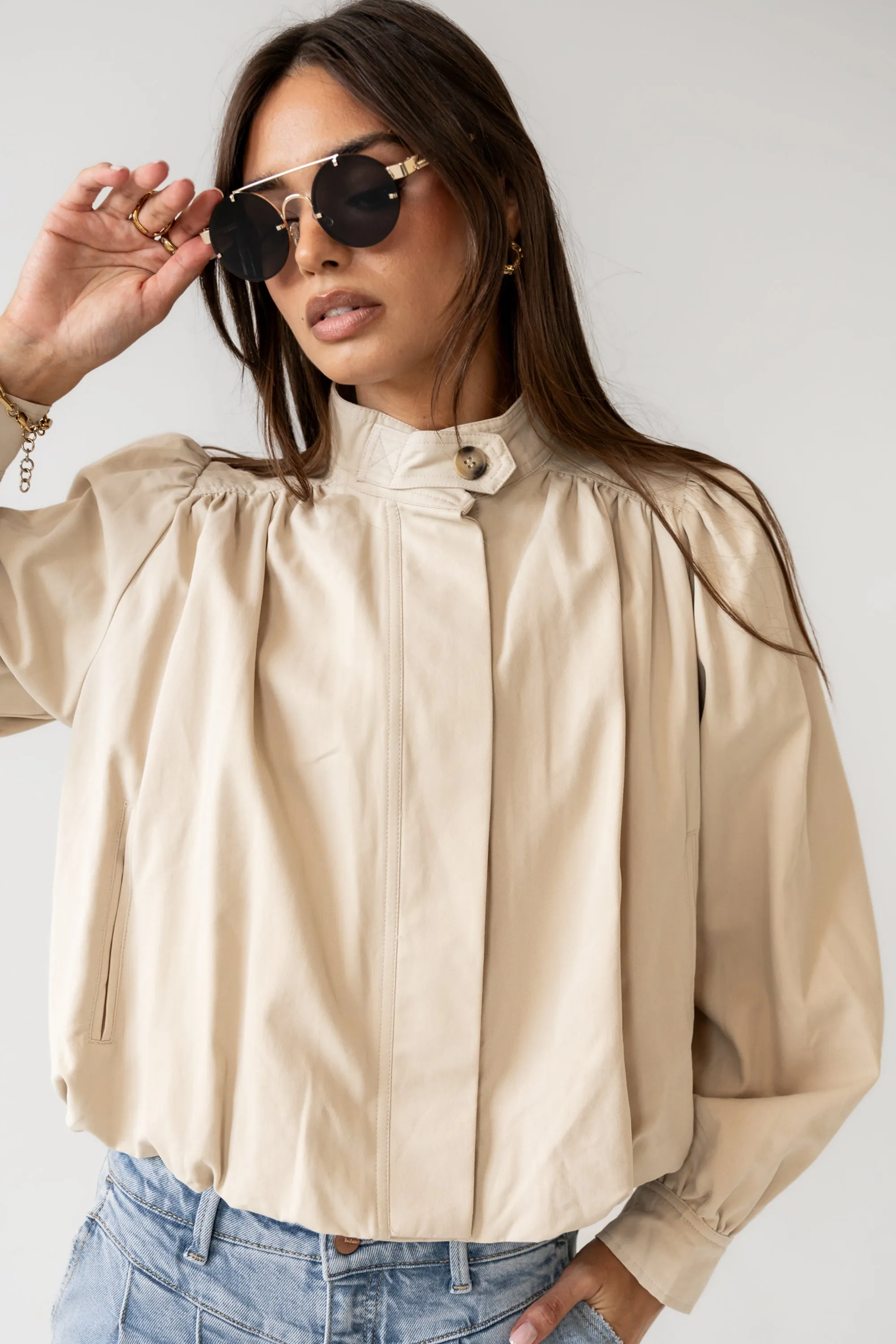 Londyn Bubble Jacket in Tan sold by bohme product image thumbnail 5