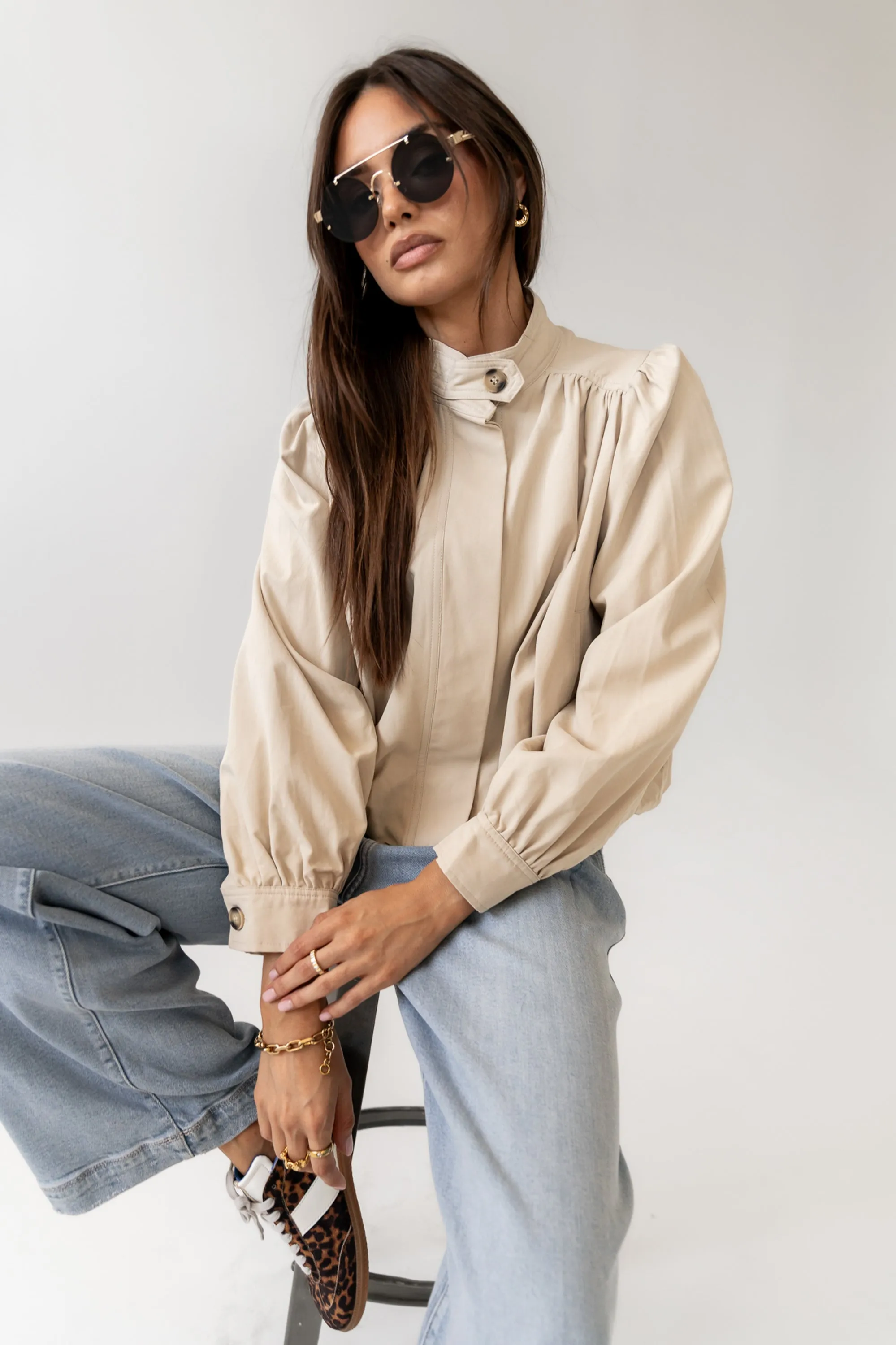 Londyn Bubble Jacket in Tan sold by bohme product image thumbnail 4