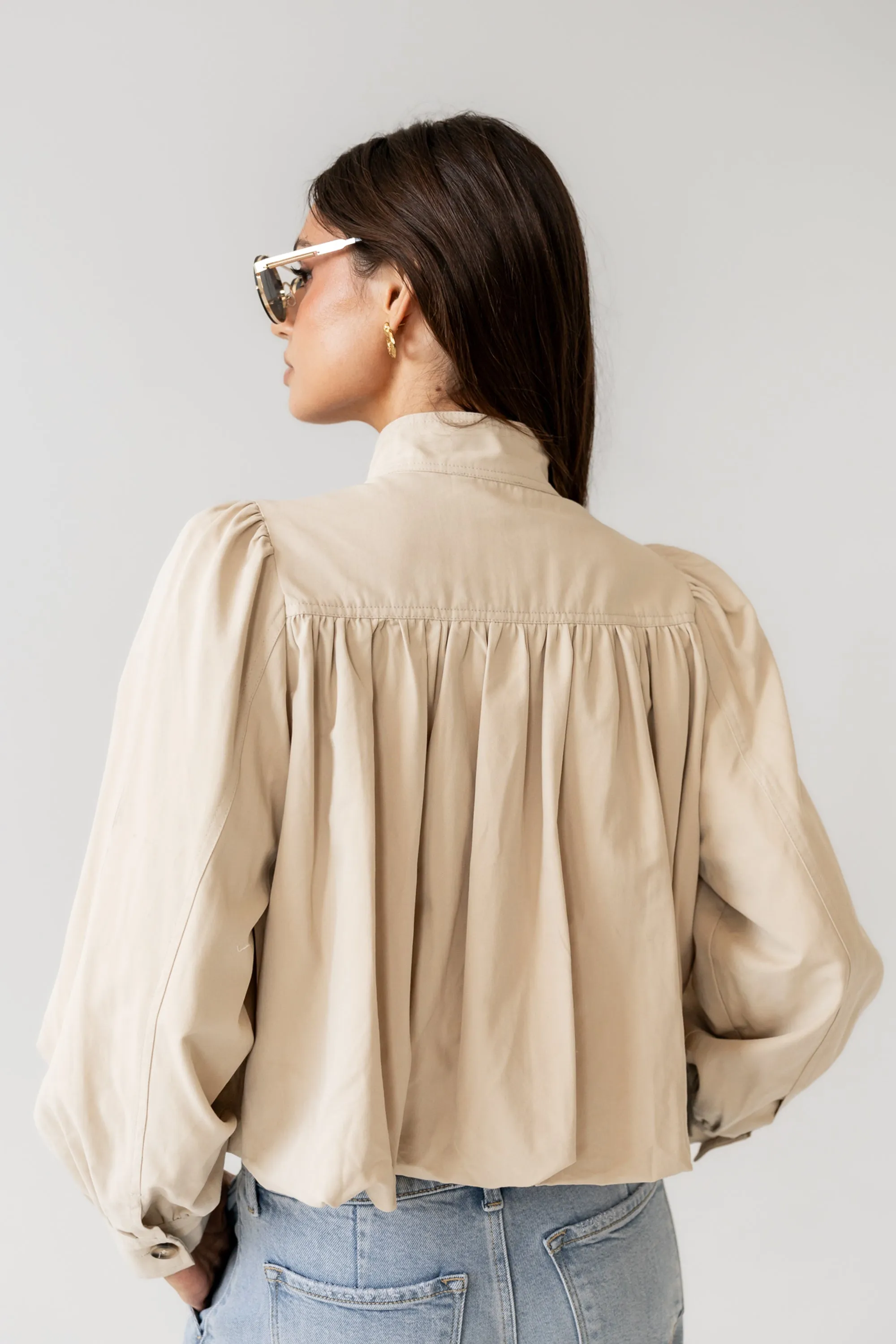 Londyn Bubble Jacket in Tan sold by bohme product image thumbnail 2