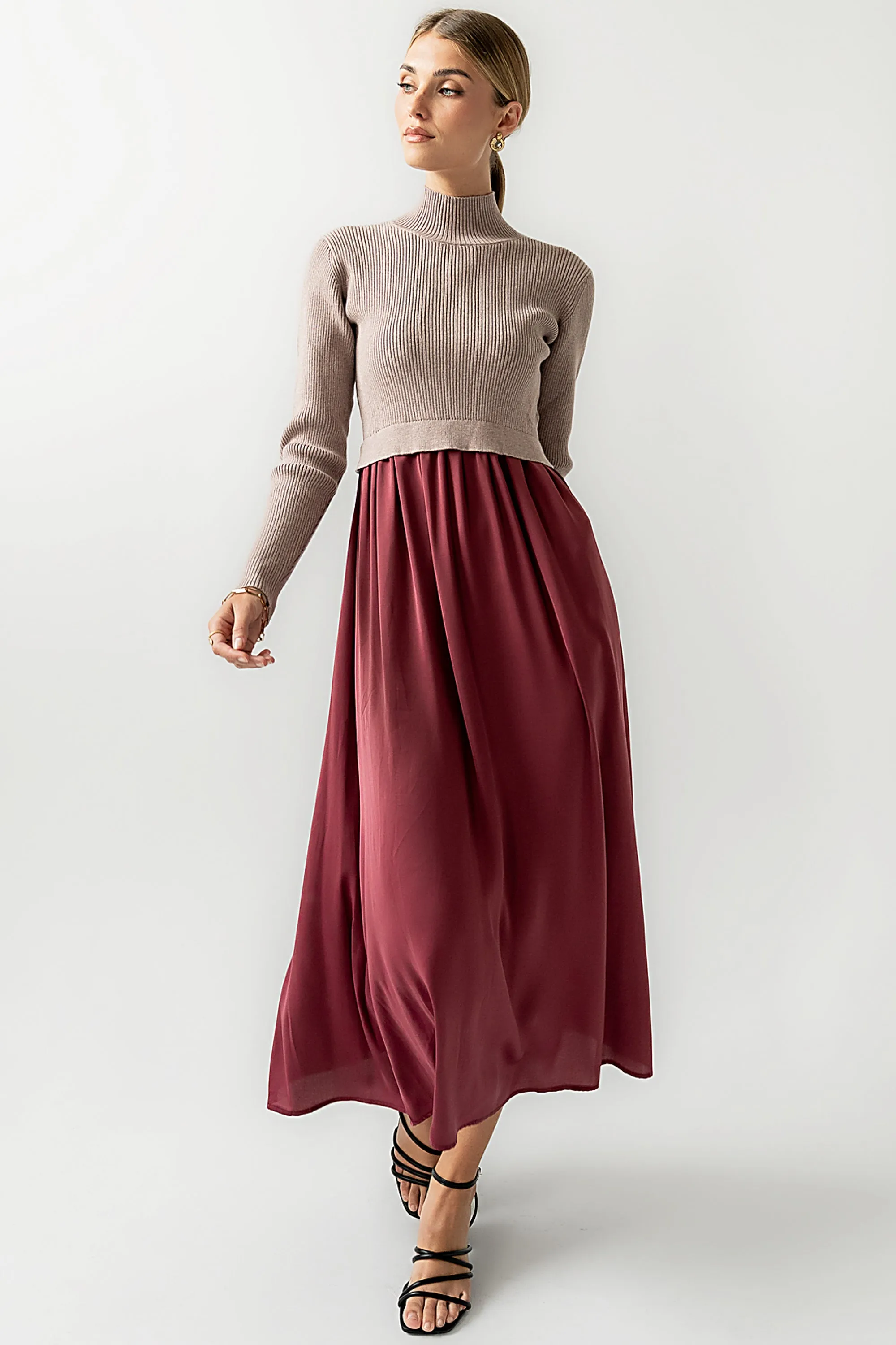 Zeda Midi Dress in Wine sold by bohme product image thumbnail 5