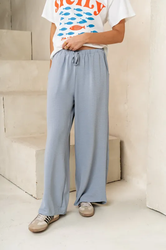 Salma Wide Leg Pants in Blue sold by bohme