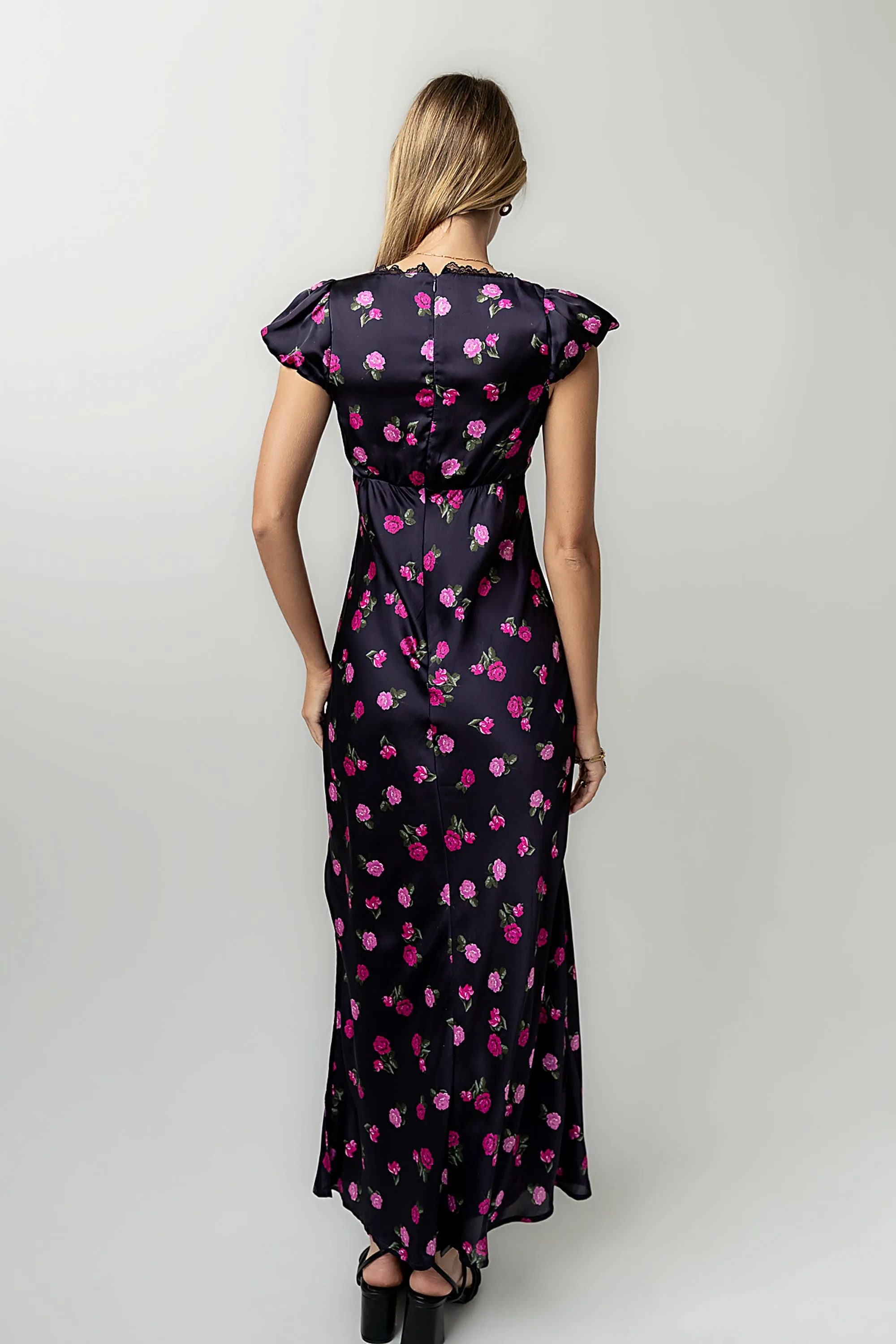 Asa Floral Maxi Dress in Plum sold by bohme product image thumbnail 3