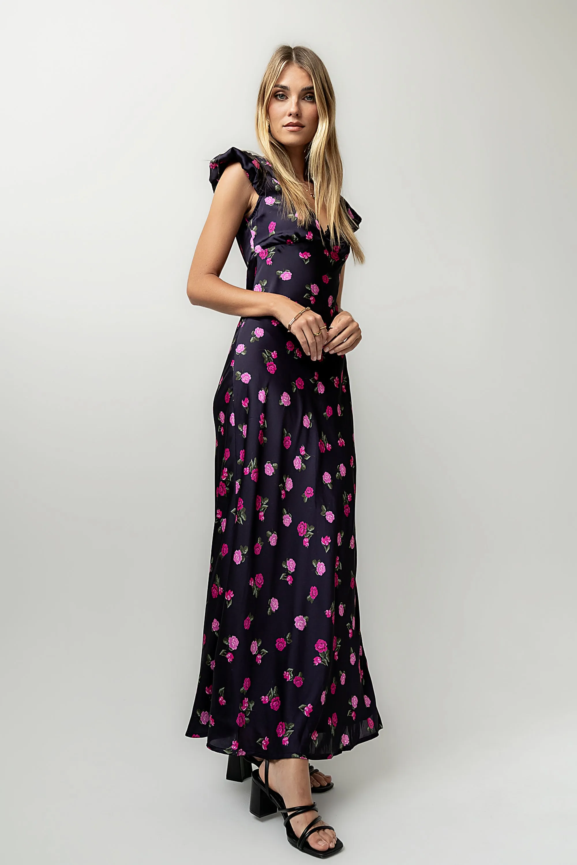 Asa Floral Maxi Dress in Plum sold by bohme product image thumbnail 5