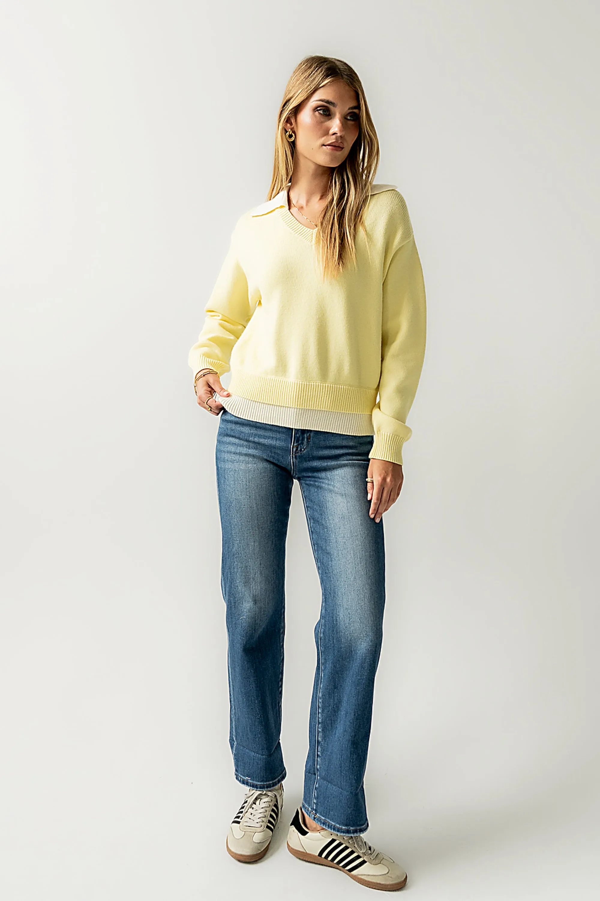 Pattie Collared Sweater in Yellow - FINAL SALE sold by bohme product image thumbnail 2