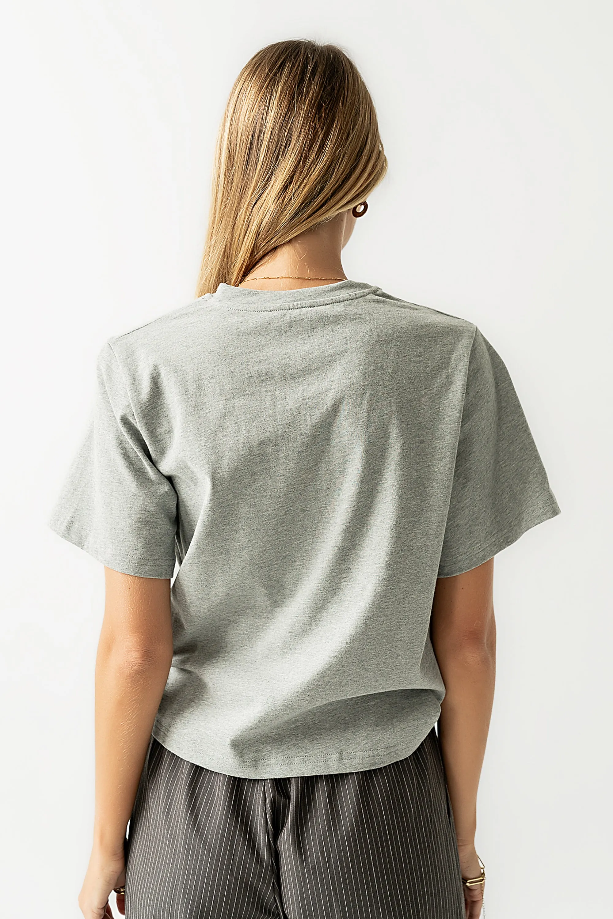 Posie Knot Tee in Heather Grey sold by bohme product image thumbnail 5