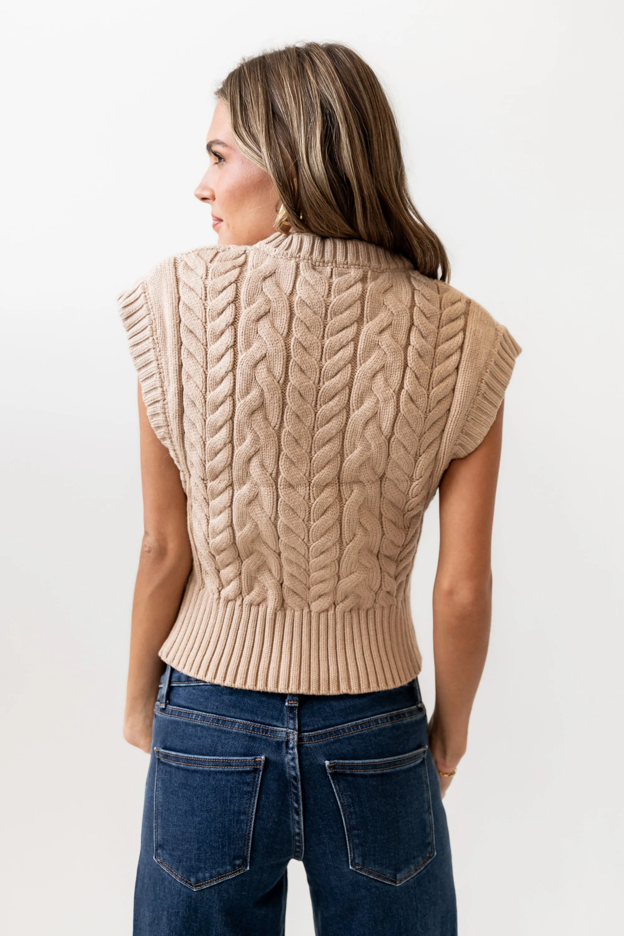 Lennie Cable Knit Top in Taupe sold by bohme product image thumbnail 2