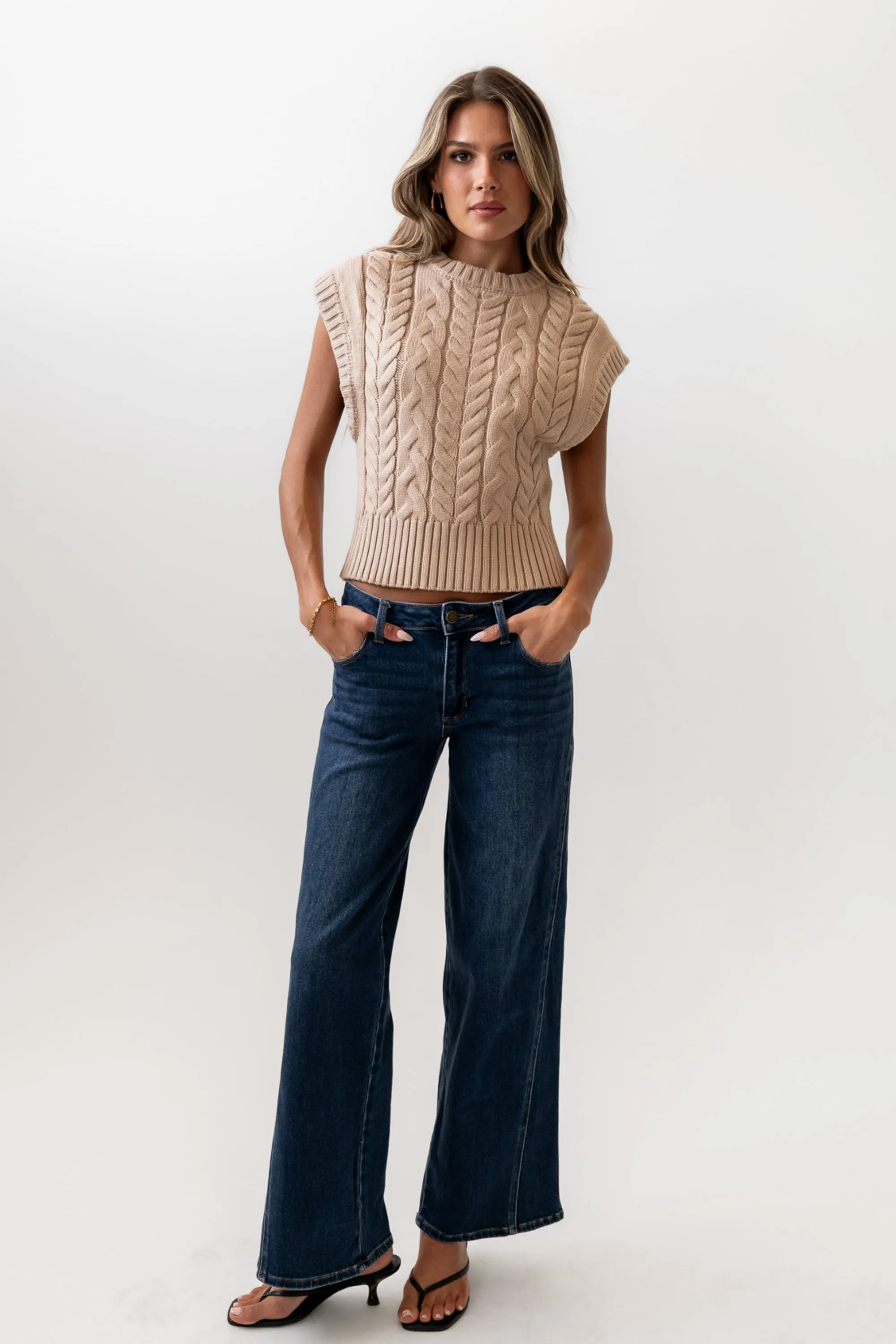Lennie Cable Knit Top in Taupe sold by bohme product image thumbnail 5