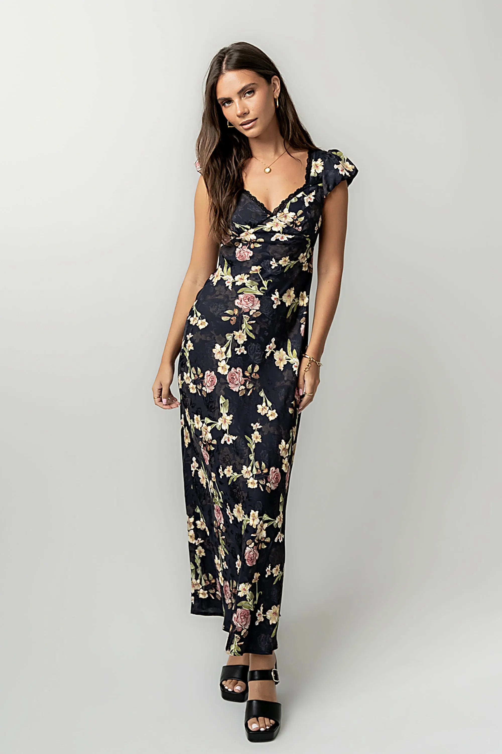 Asa Floral Maxi Dress in Black - FINAL SALE sold by bohme product image thumbnail 4