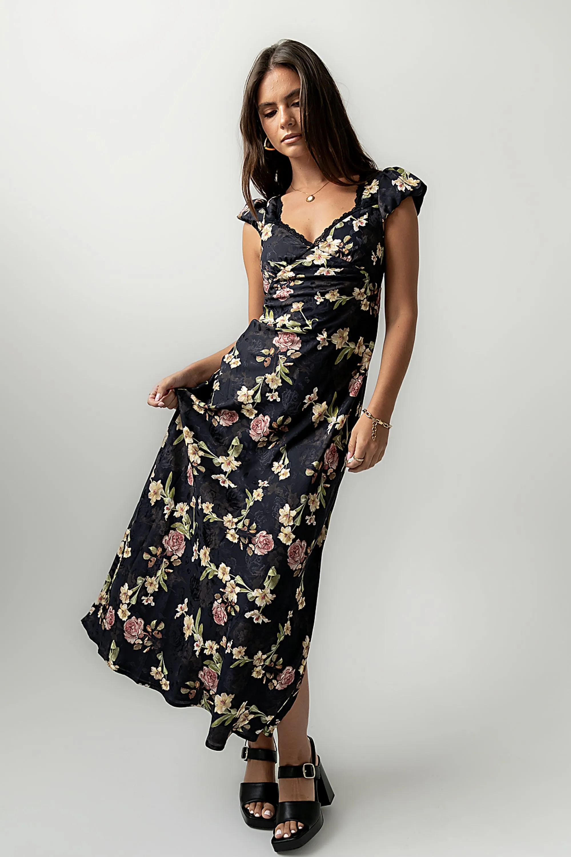 Asa Floral Maxi Dress in Black - FINAL SALE sold by bohme product image thumbnail 5