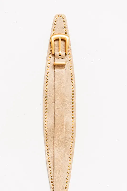 Jaylen Leather Sash Belt in Bone sold by bohme