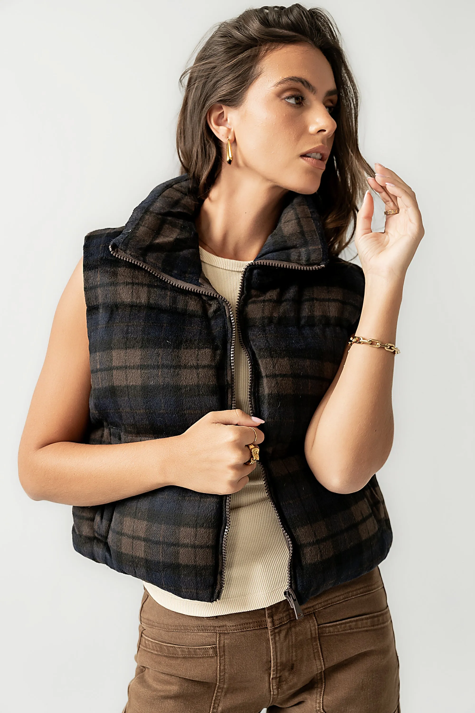 Brielle Puffer Vest in Navy sold by bohme