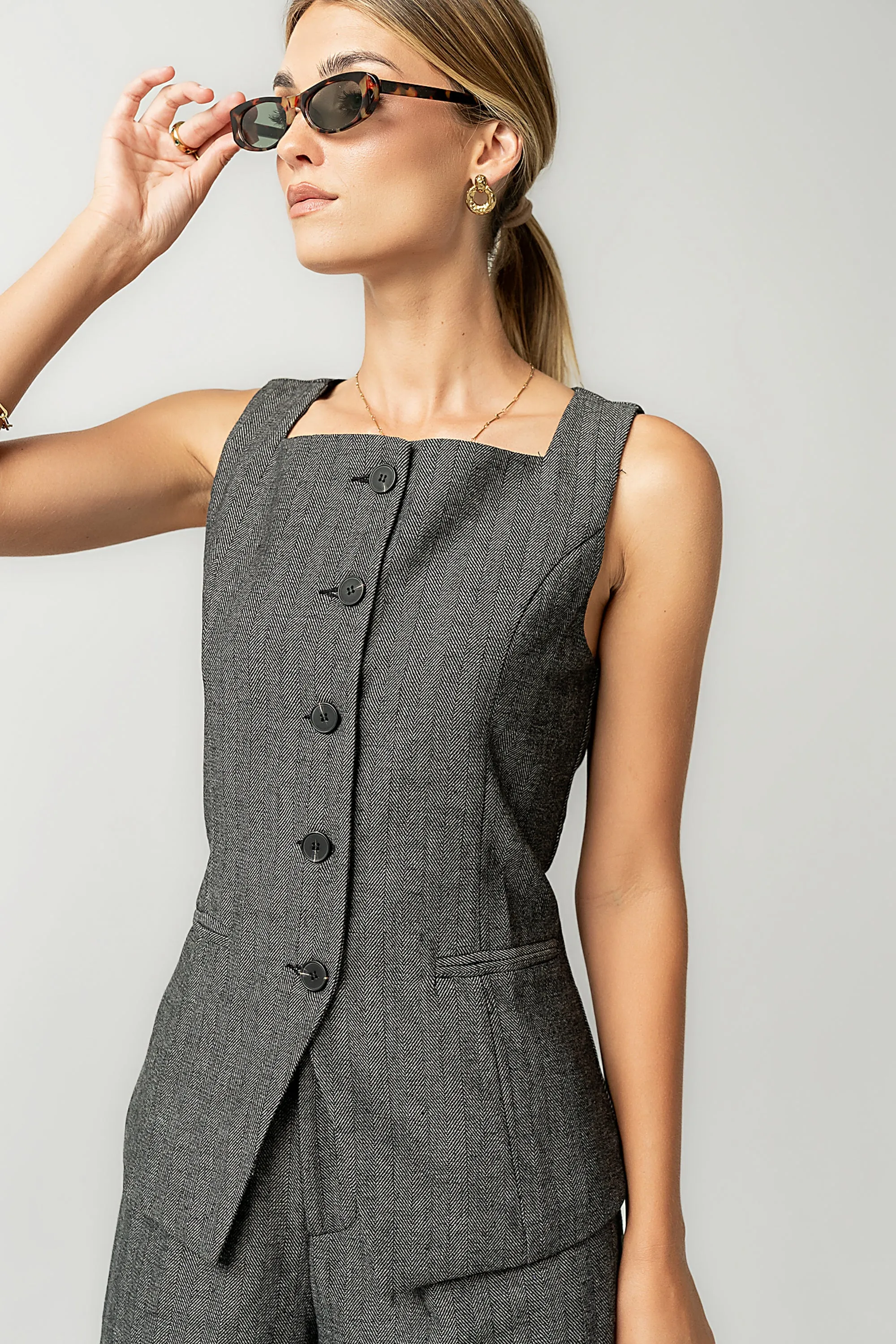 Arden Herringbone Vest sold by bohme product image thumbnail 3