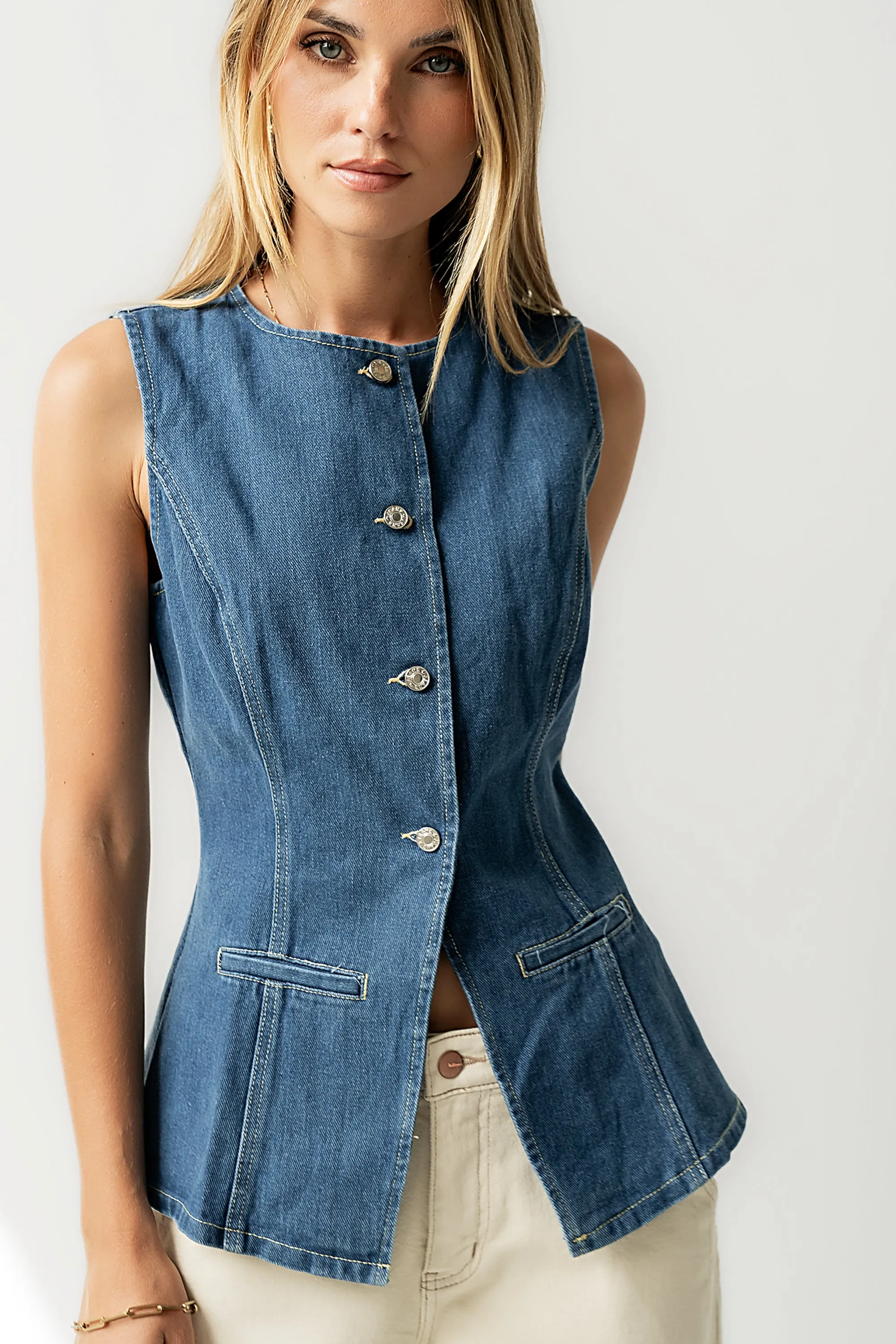 Hudson Denim Vest in Dark Wash sold by bohme product image thumbnail 2