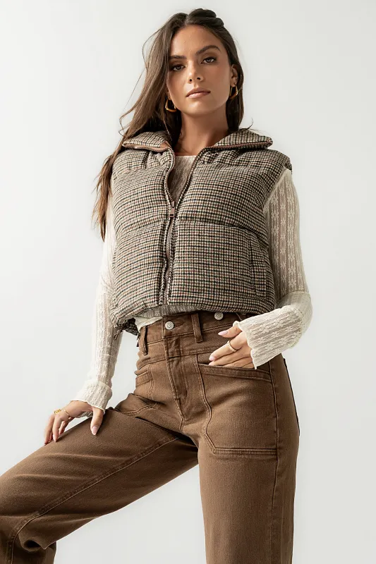 Brielle Puffer Vest in Black sold by bohme