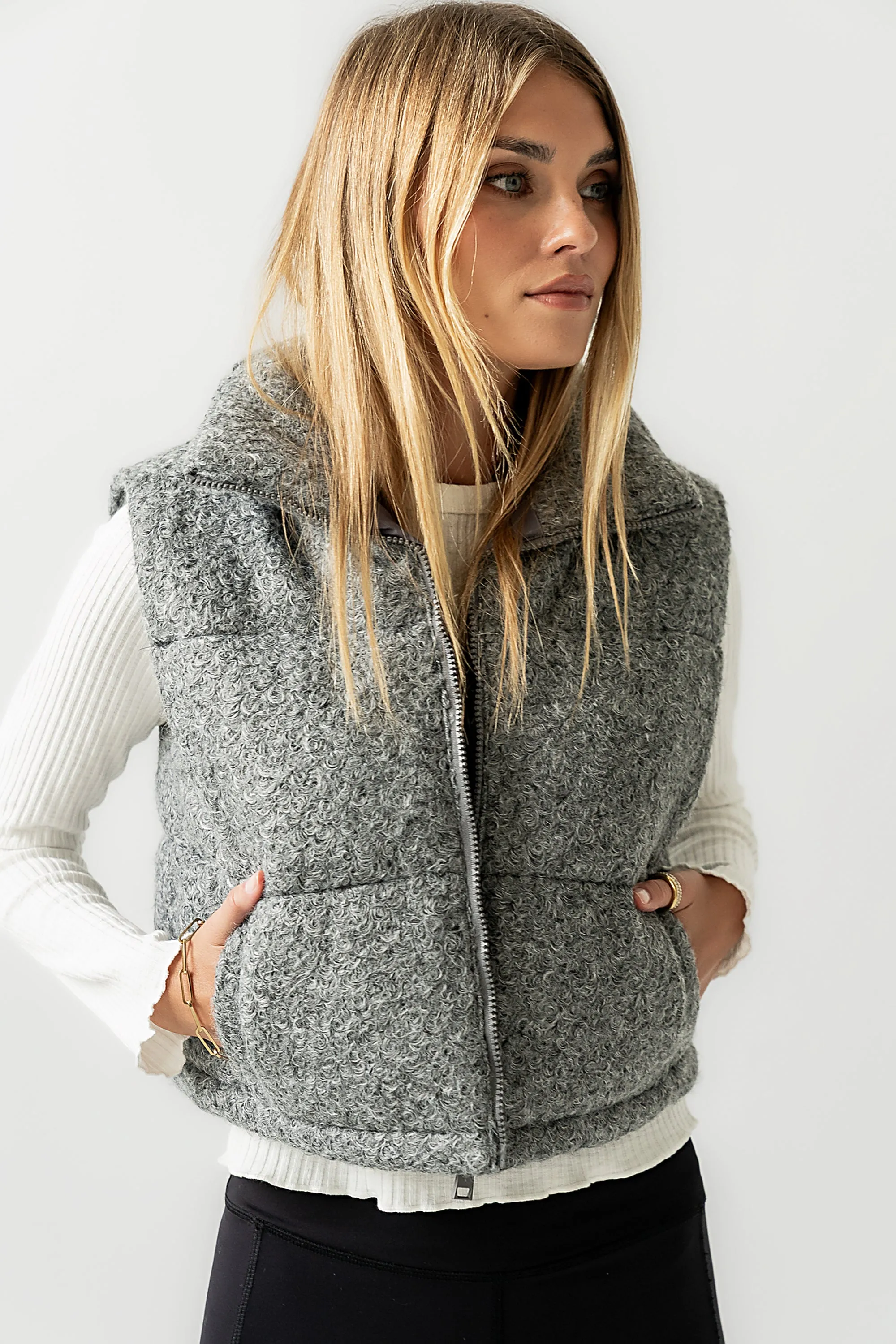 Nolan Puffer Vest in Grey - FINAL SALE sold by bohme product image thumbnail 3
