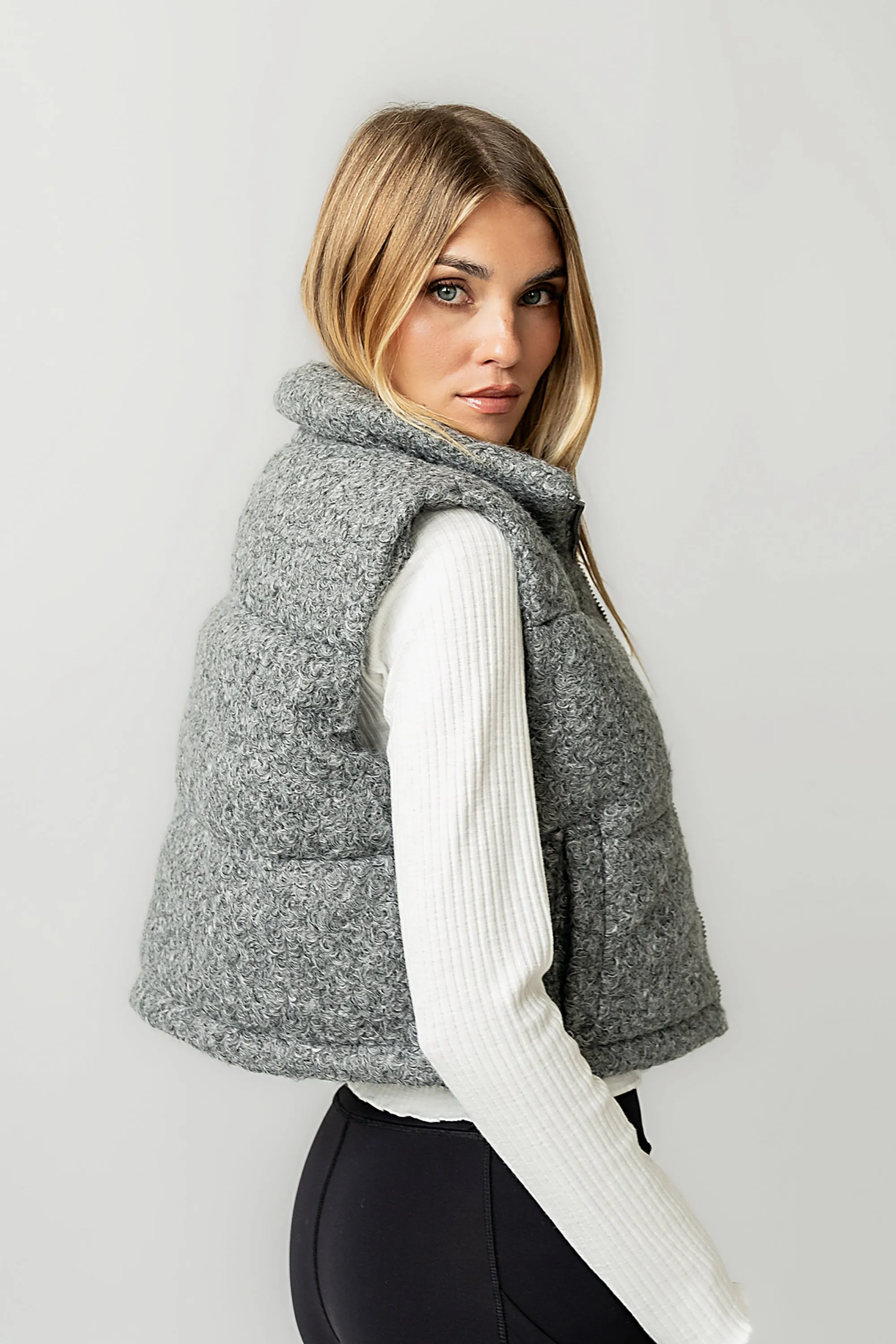 Nolan Puffer Vest in Grey - FINAL SALE sold by bohme product image thumbnail 5