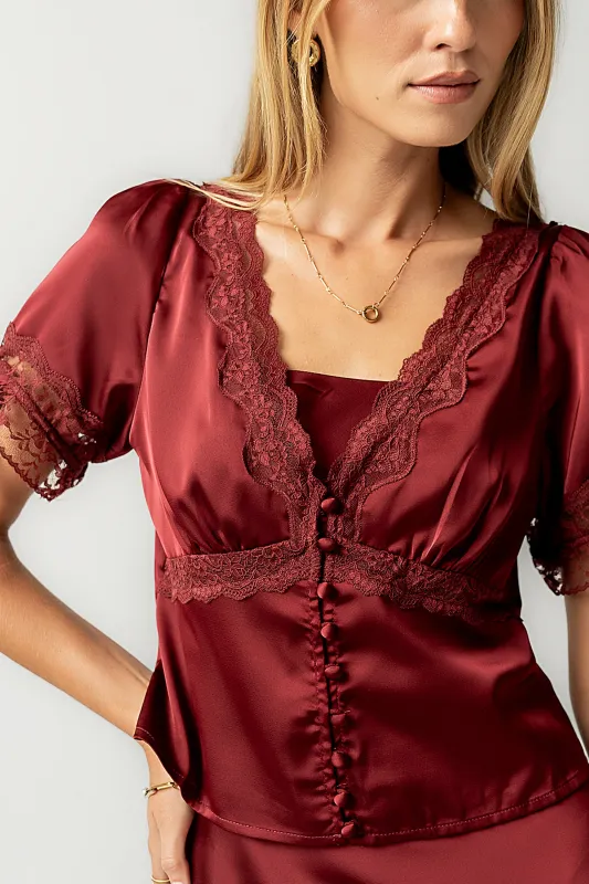 Hatton Lace Trim Blouse sold by bohme