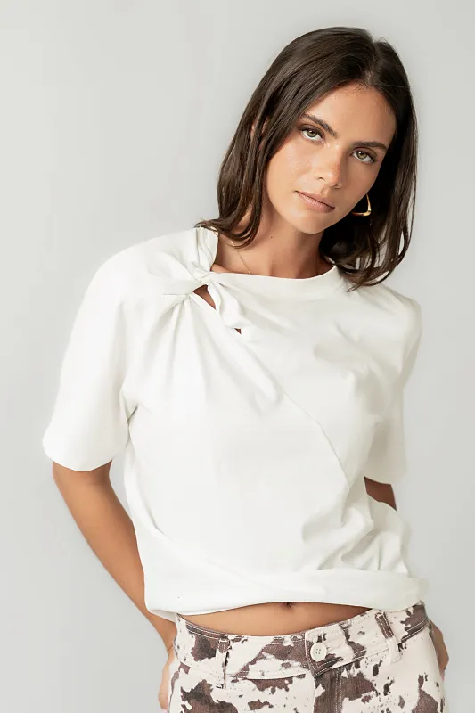Posie Knot Tee in White sold by bohme