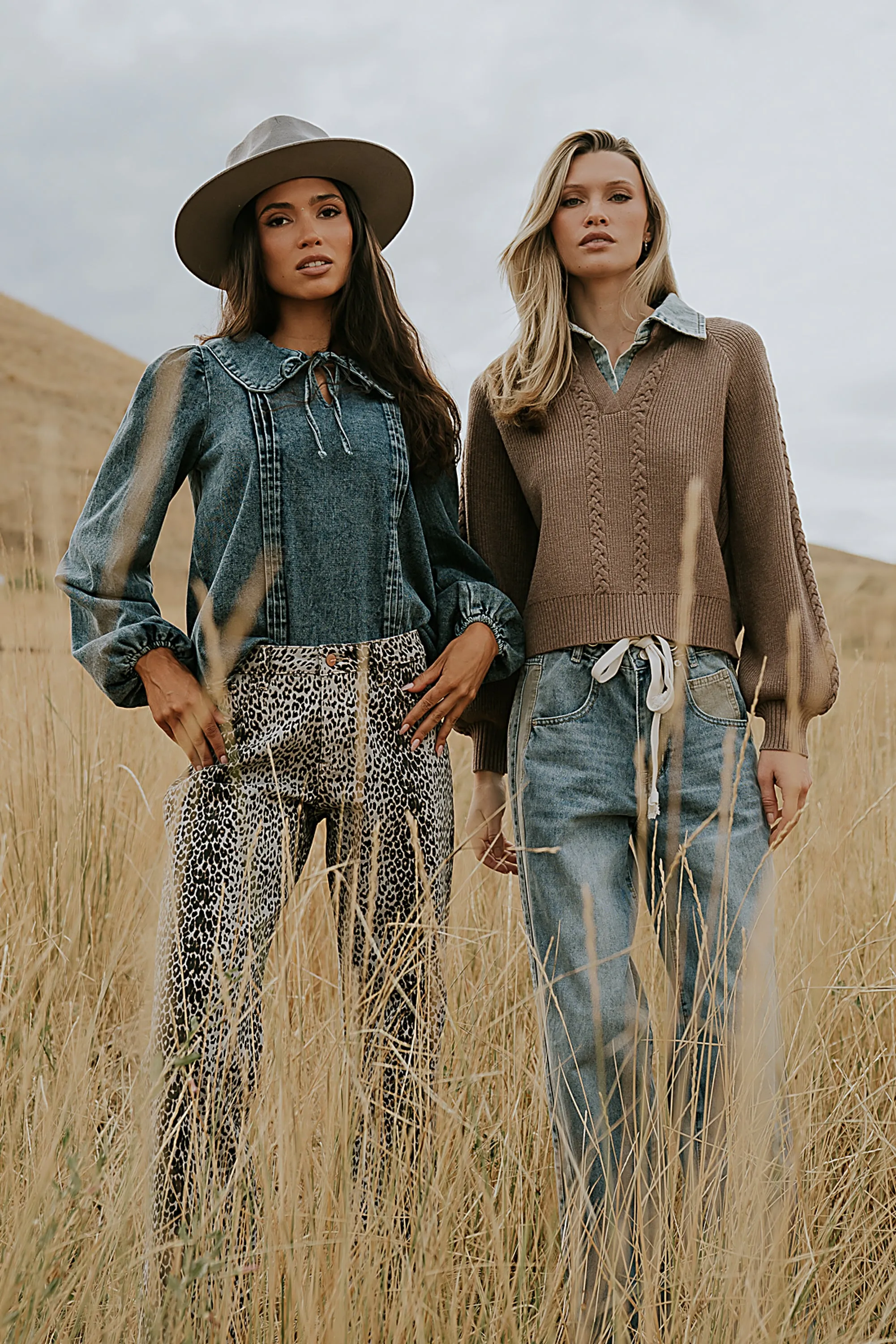 Mellanie Two Toned Baggy Jeans in Medium Wash sold by bohme product image thumbnail 3