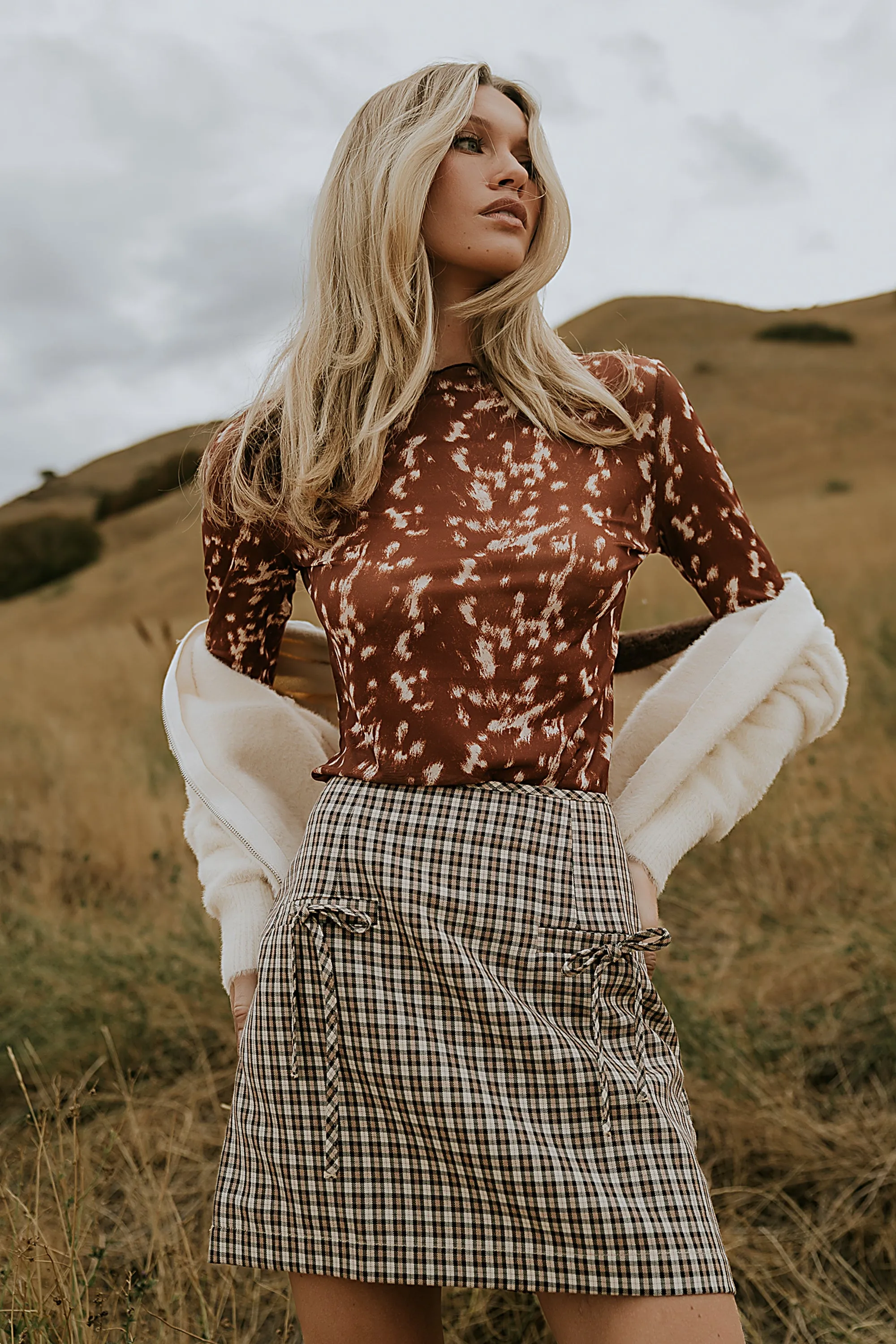 Oshen Plaid Mini Skirt sold by bohme product image thumbnail 3