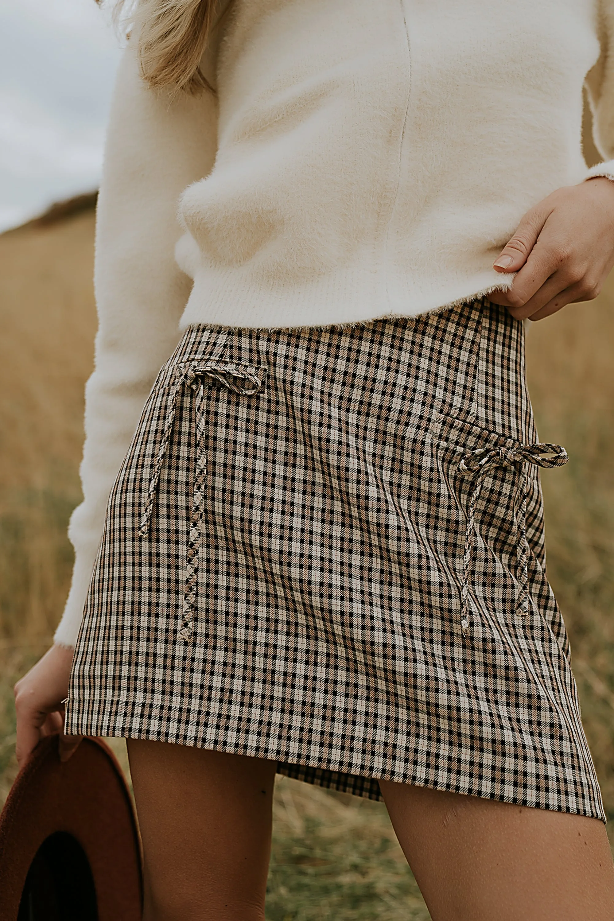 Oshen Plaid Mini Skirt sold by bohme product image thumbnail 4