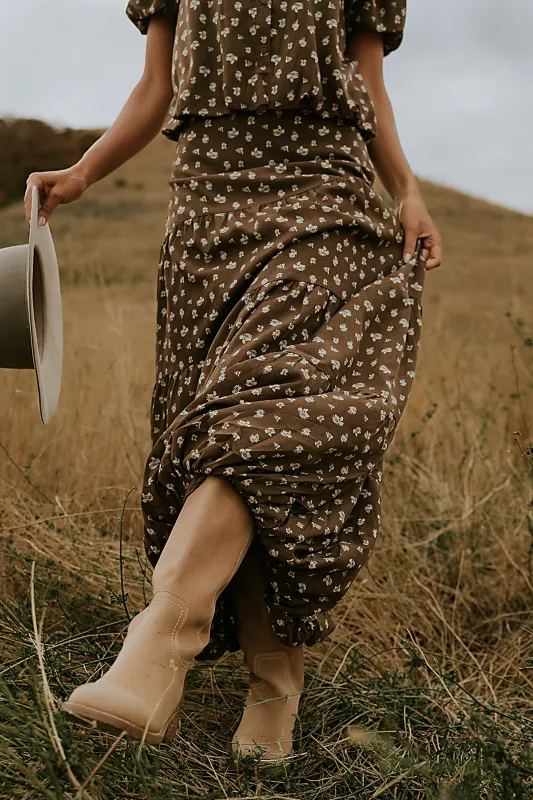 Victoria Bubble Maxi Skirt sold by bohme