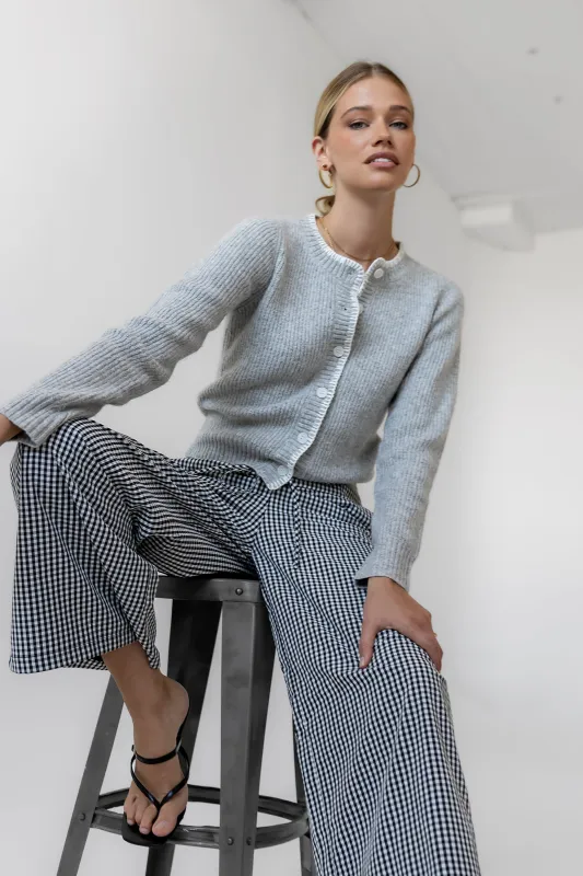 Darren Contrast Cardigan in Heather Grey - FINAL SALE sold by bohme