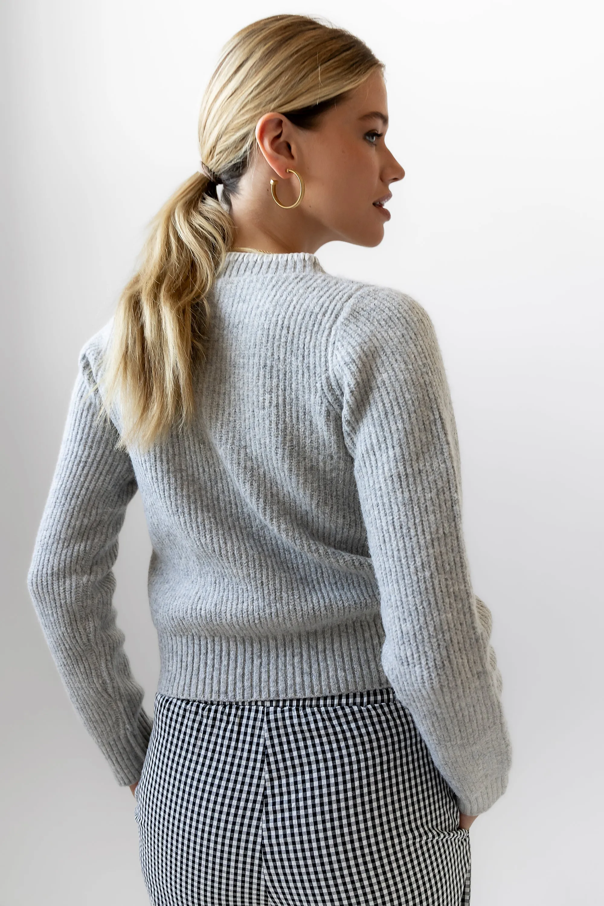 Darren Contrast Cardigan in Heather Grey - FINAL SALE sold by bohme product image thumbnail 3