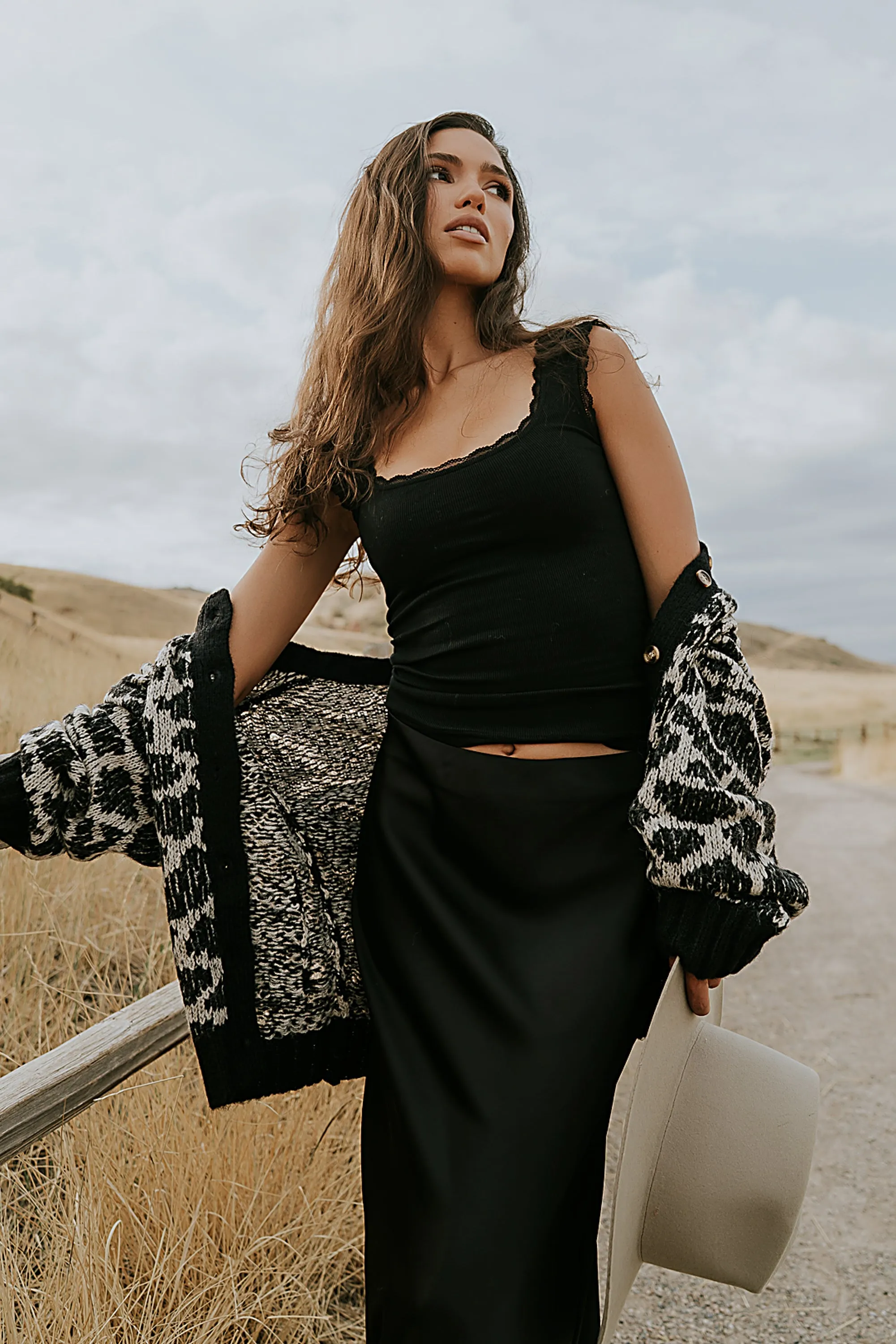 Sawyer Lace Trim Tank Top in Black sold by bohme product image thumbnail 4