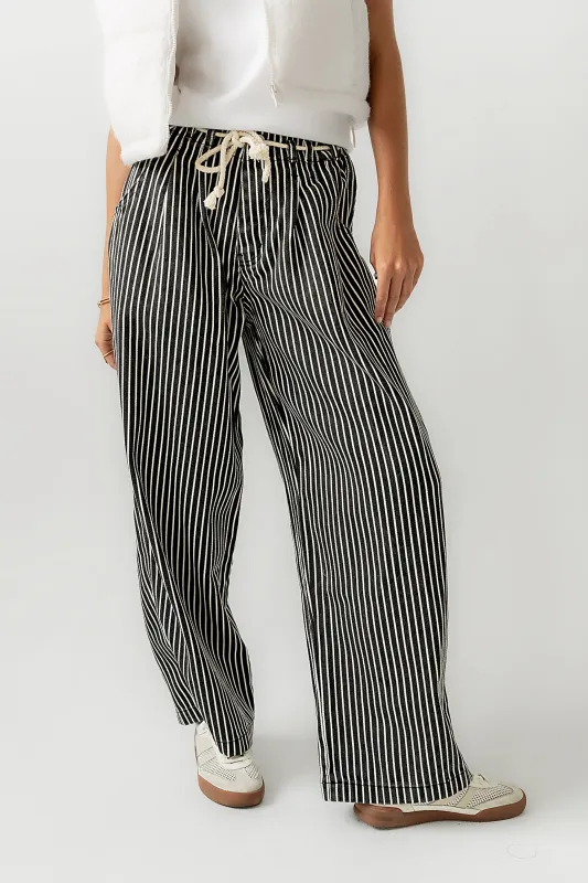 Becky Striped Wide Leg Jeans in Off White sold by bohme
