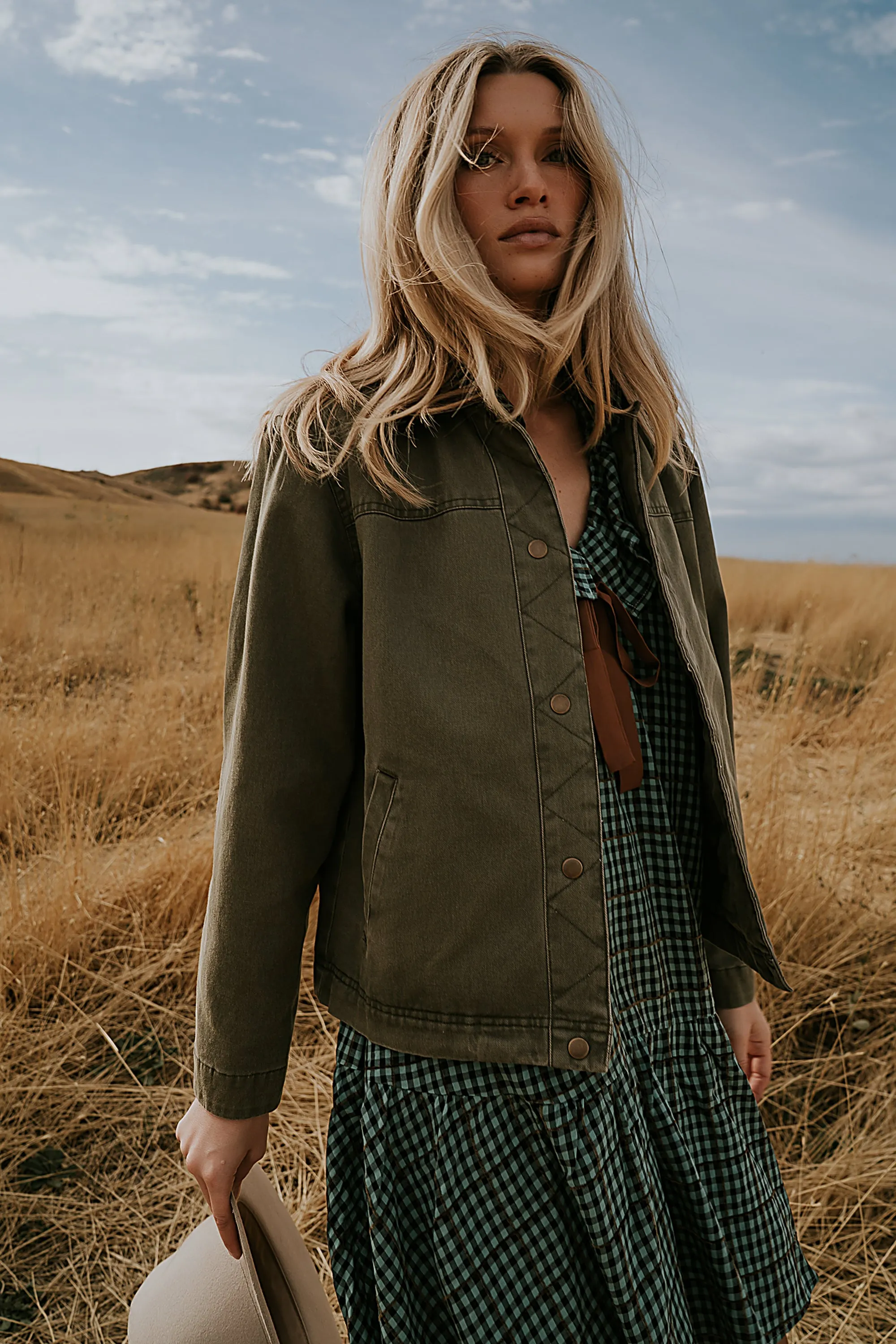 Roman Chore Jacket in Olive sold by bohme