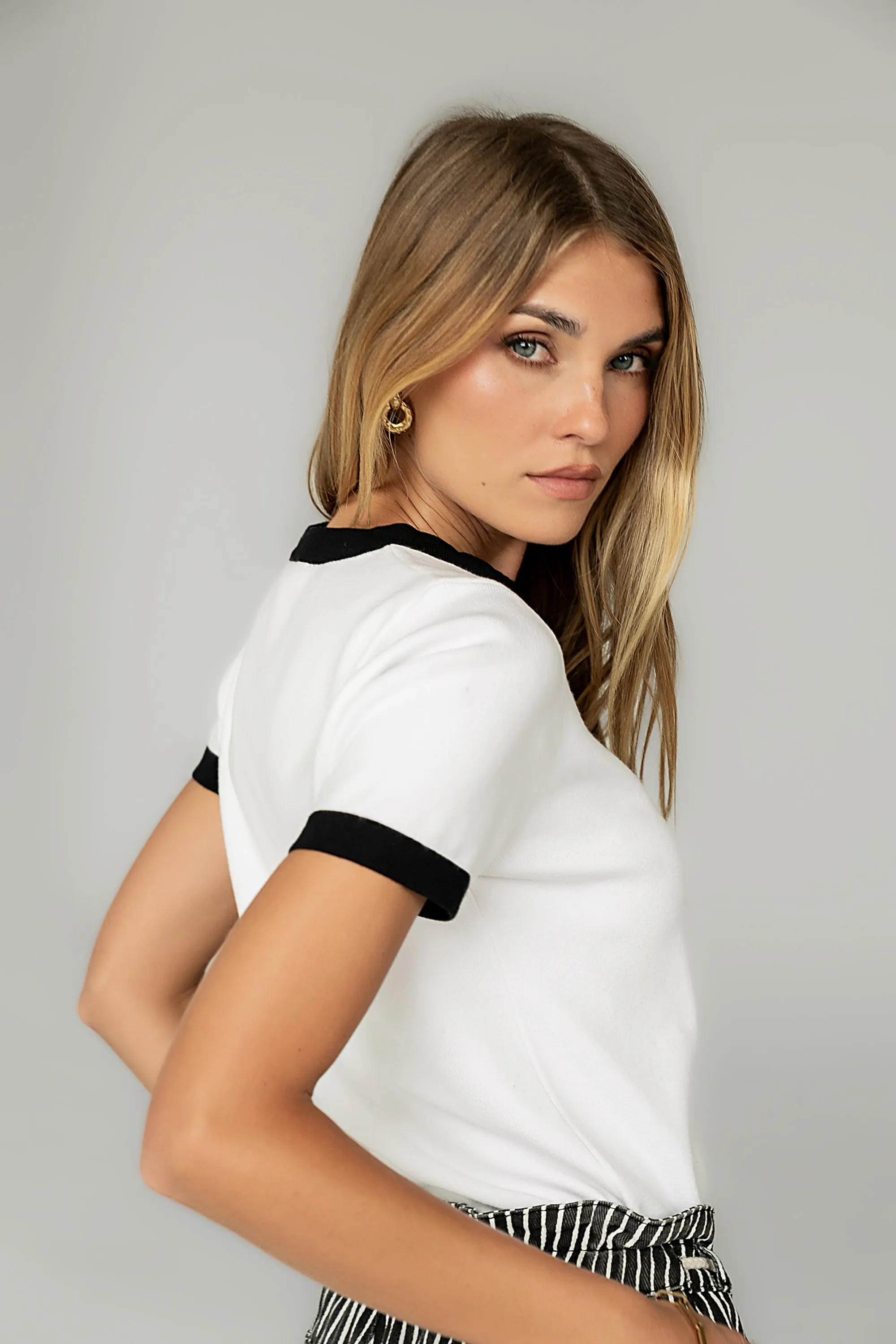 Maddie Ringer Sweater Top in Ivory sold by bohme product image thumbnail 5