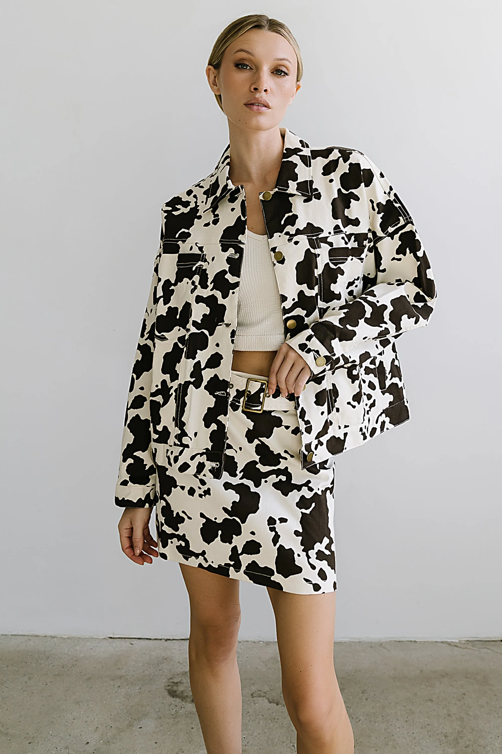 Tasha Cow Print Shacket sold by bohme product image thumbnail 3