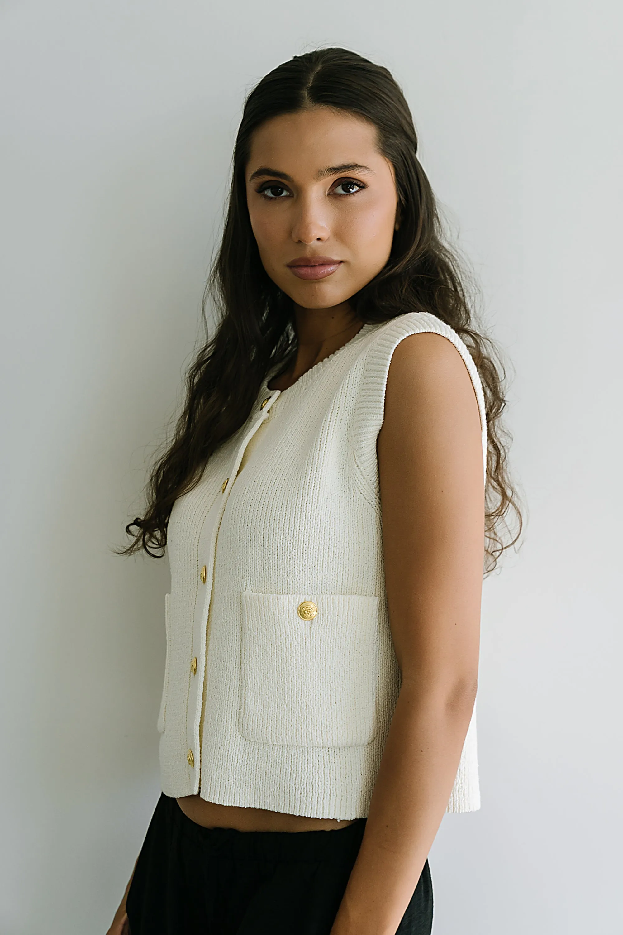Brooks Knit Vest in Cream sold by bohme product image thumbnail 4