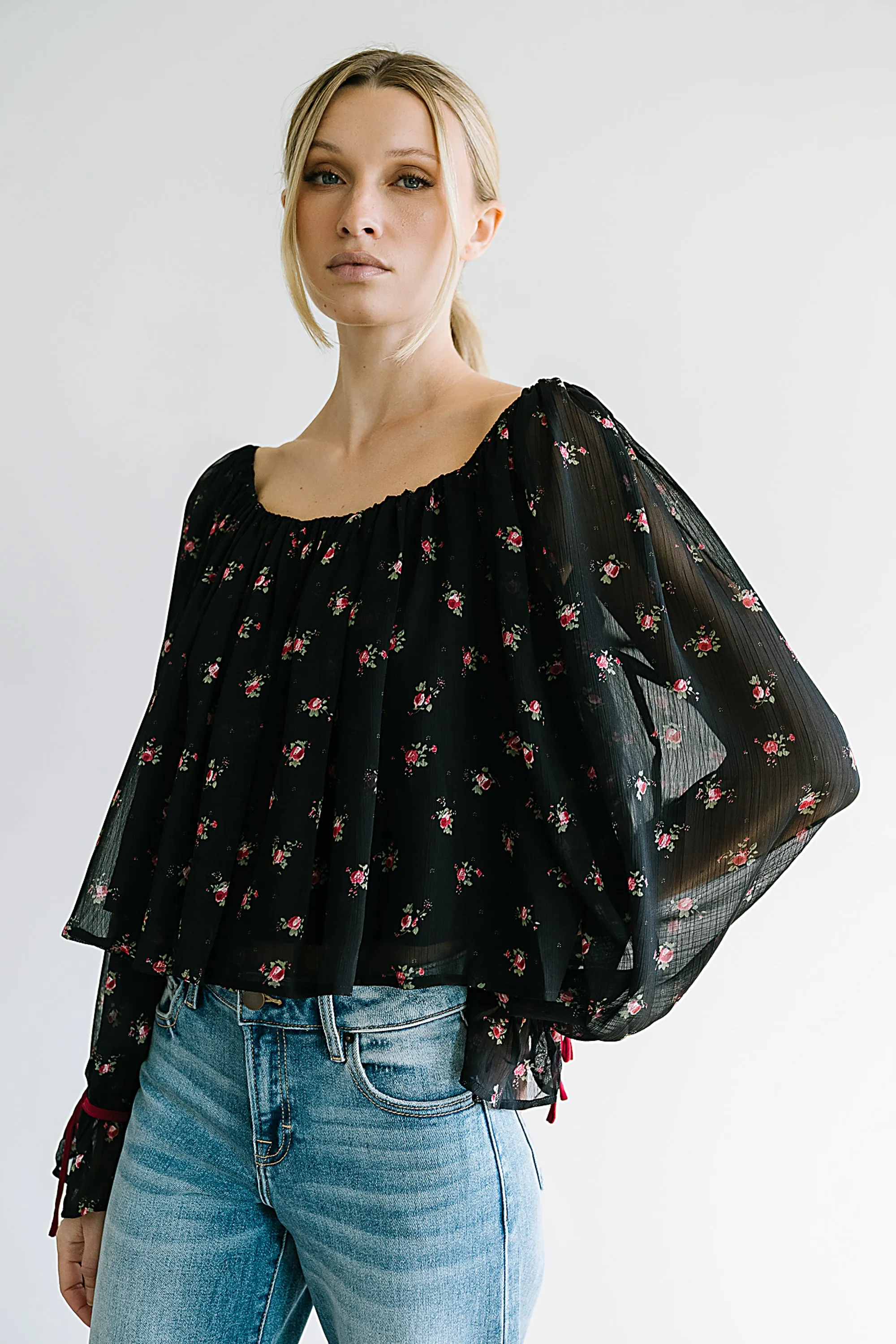 Mateo Floral Crinkle Blouse sold by bohme product image thumbnail 4