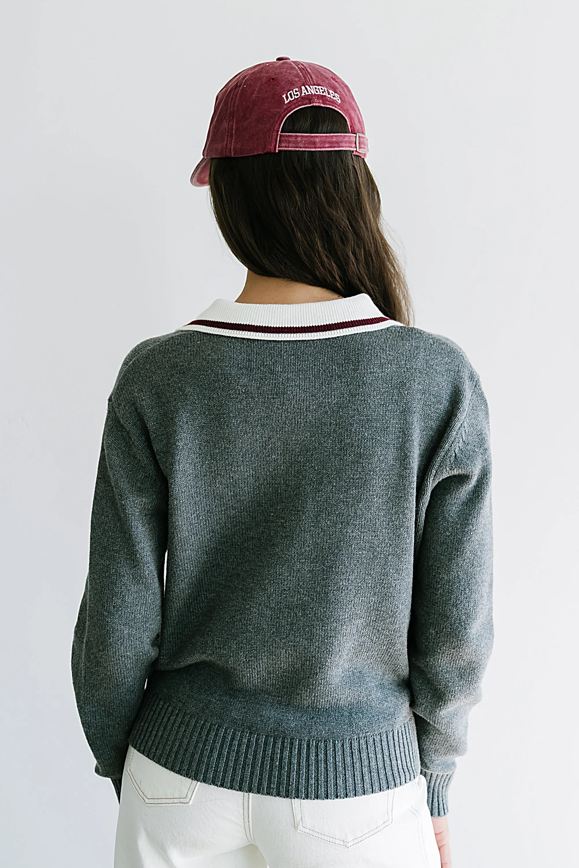 Justine Collared Sweater in Grey sold by bohme product image thumbnail 2