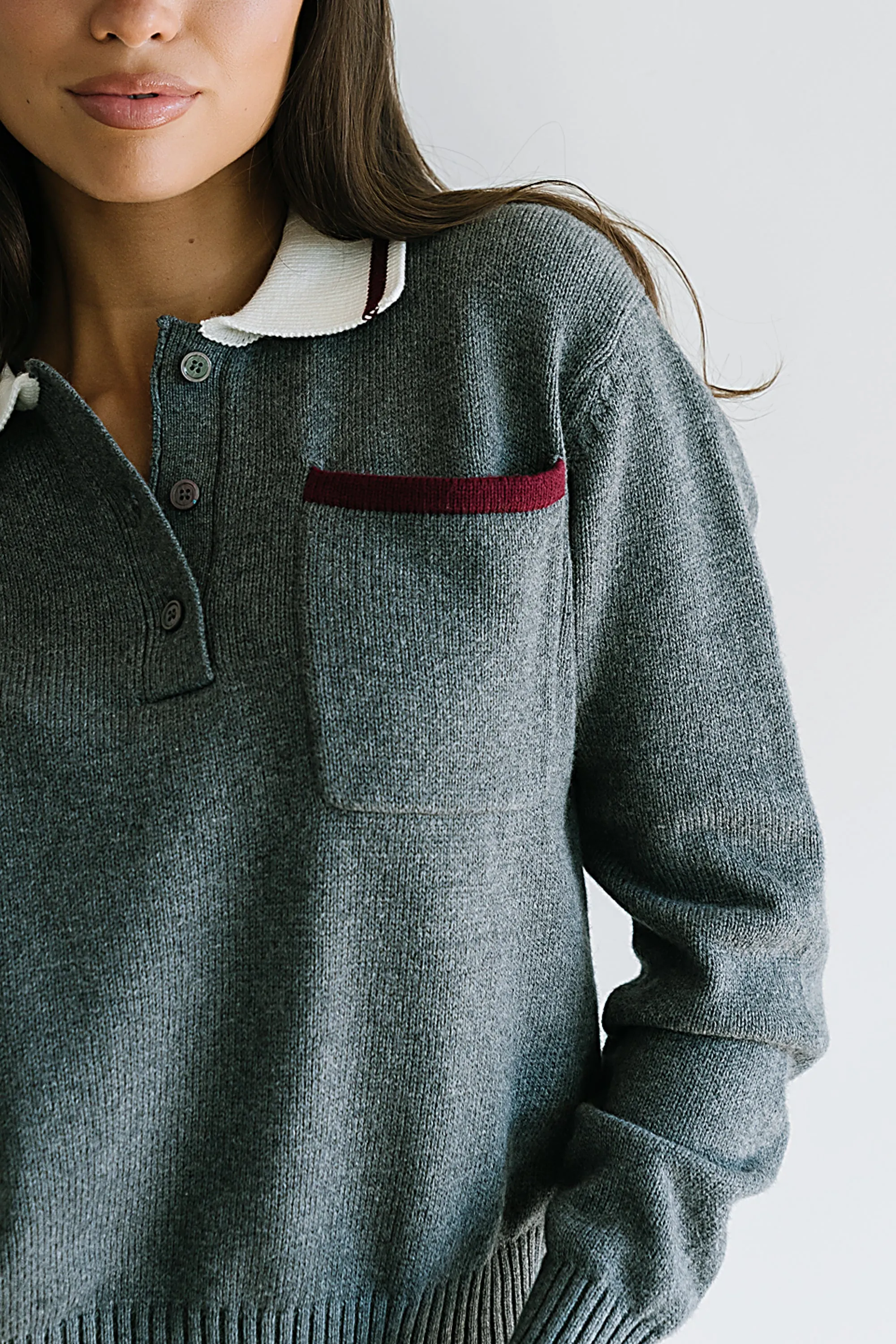 Justine Collared Sweater in Grey sold by bohme product image thumbnail 4